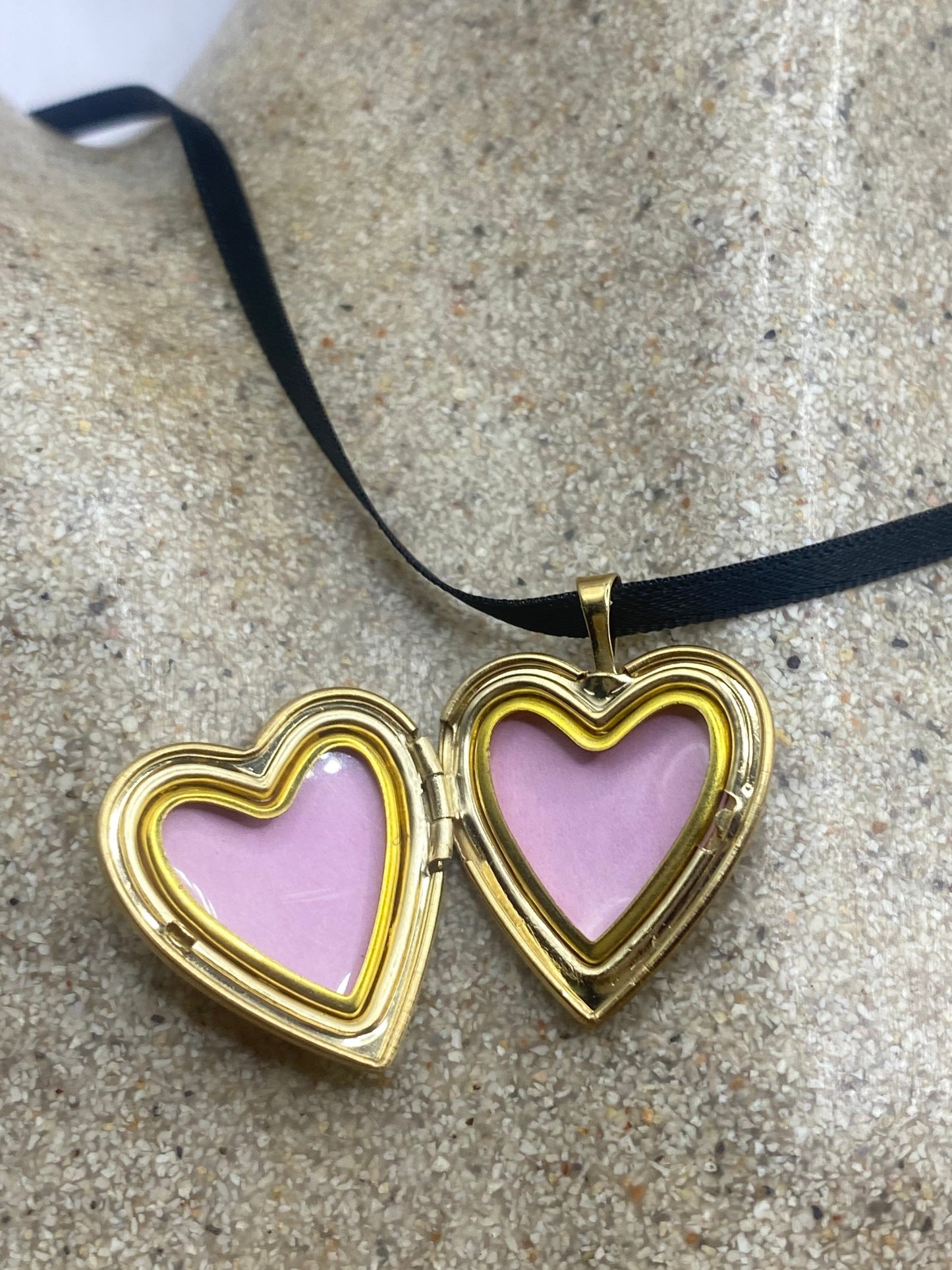 Vintage Heart Locket | 9k Gold Filled Photo Pendant, Baptism Charm