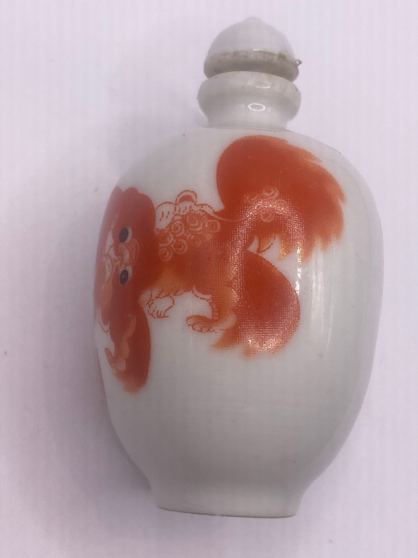 Vintage Dragon Bottle Snuff Perfume Flask Hand Painted Porcelain