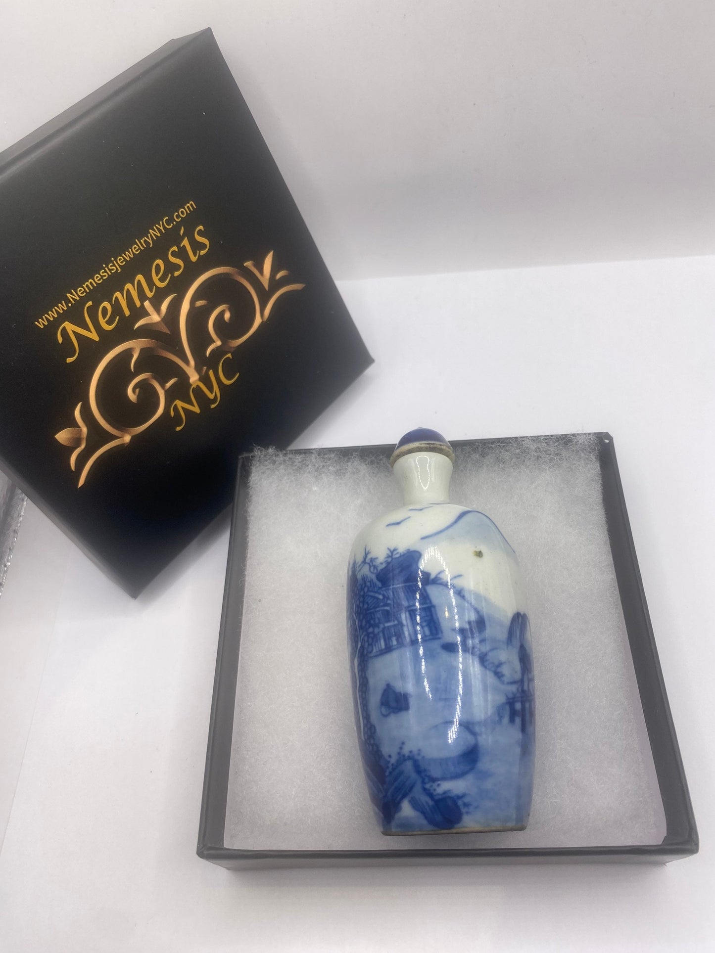 Vintage Dragon Bottle Snuff Perfume Flask Hand Painted Porcelain