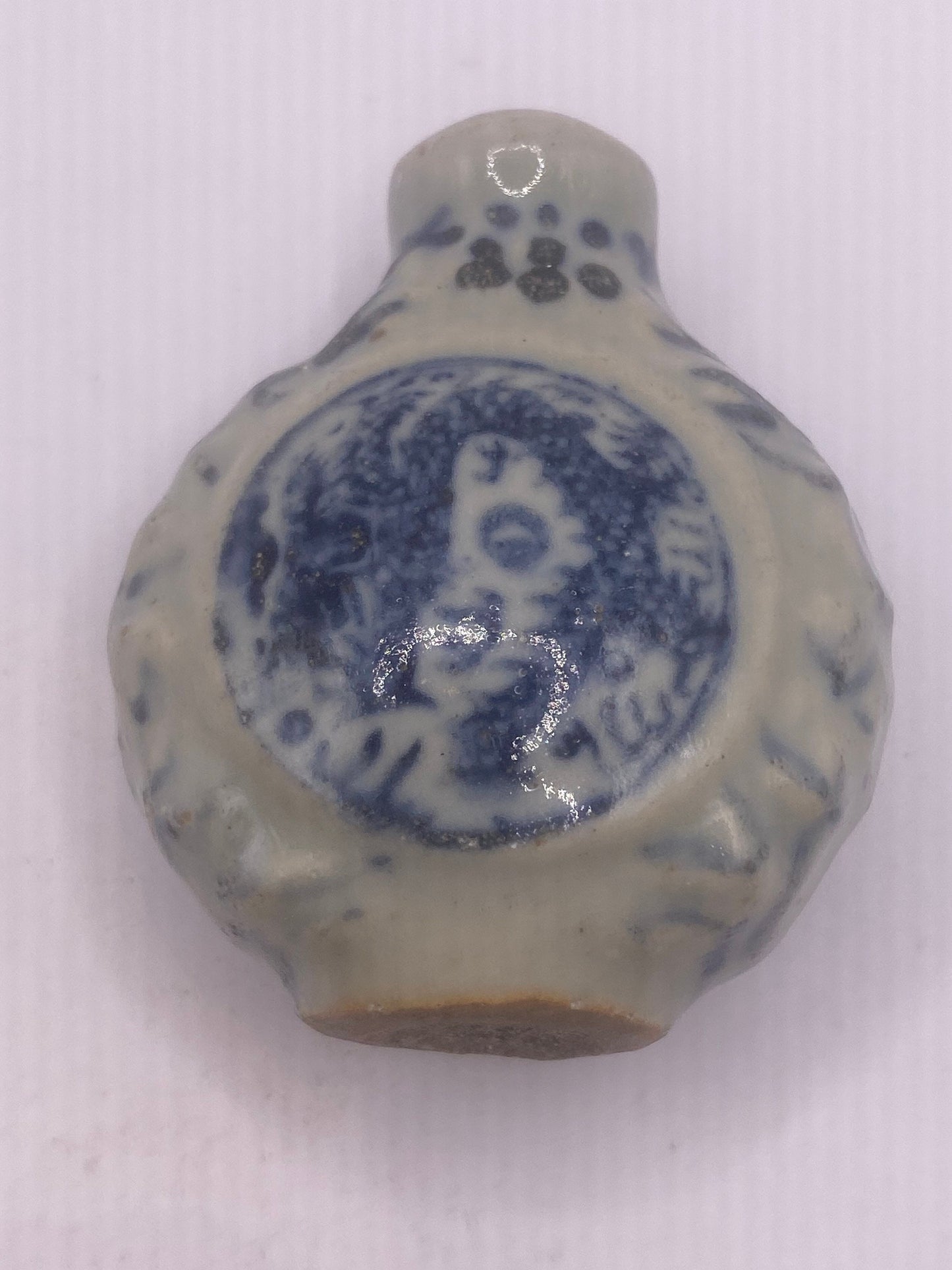 Vintage Blue porcelain Dragon Bottle Snuff Perfume Flask