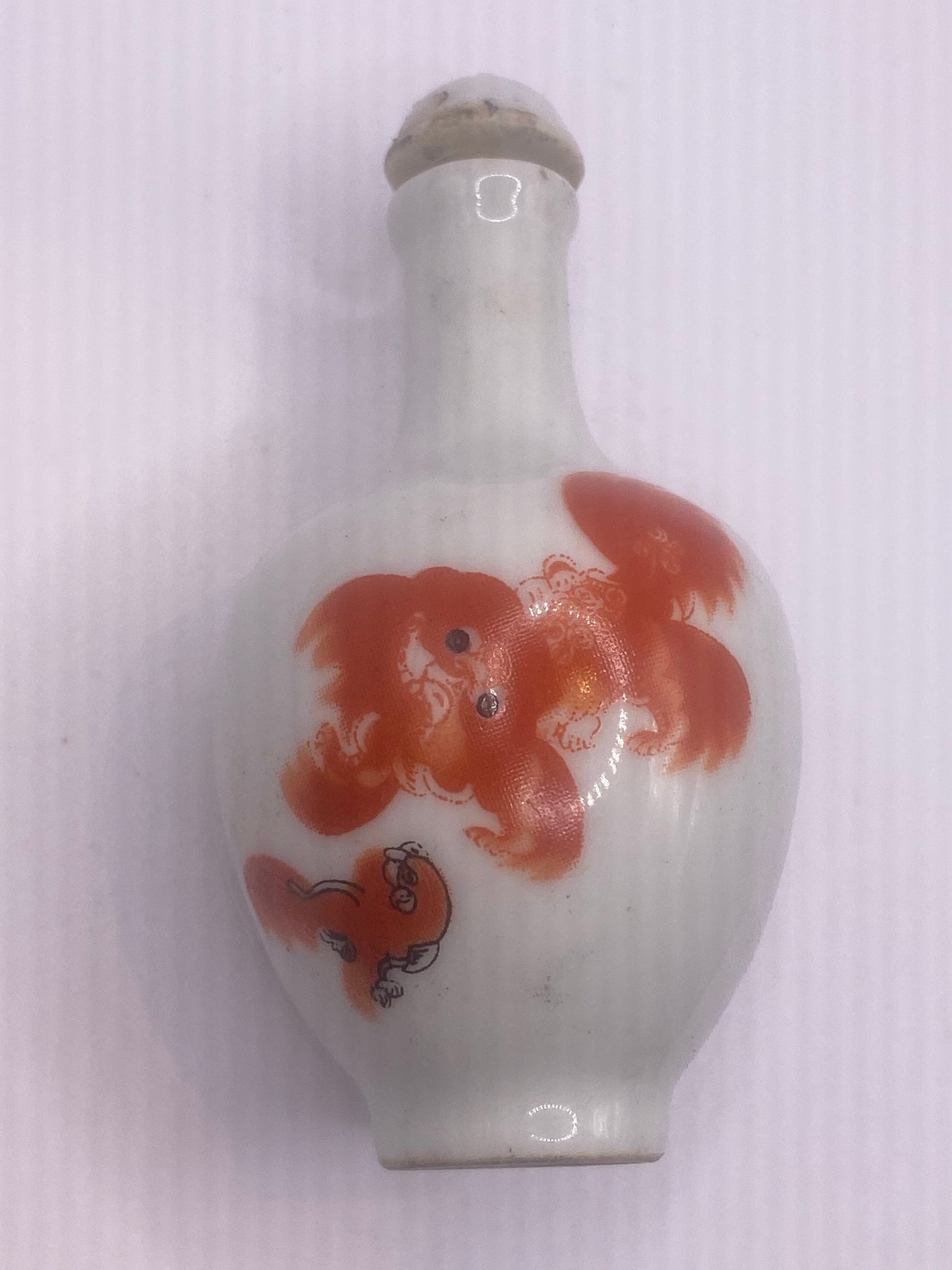 Vintage Dragon Bottle Snuff Perfume Flask Hand Painted Porcelain