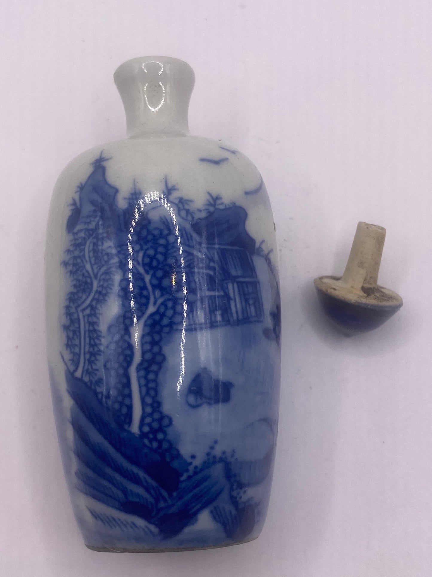 Vintage Dragon Bottle Snuff Perfume Flask Hand Painted Porcelain