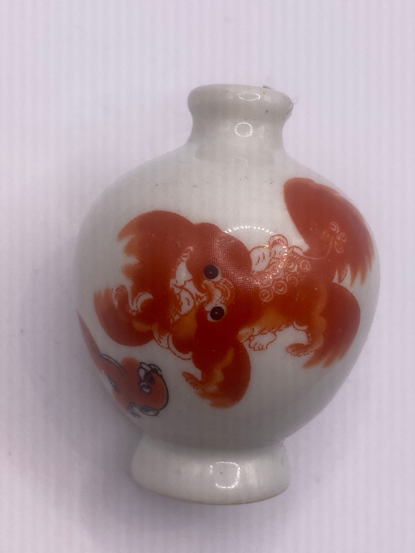 Vintage Dragon Bottle Snuff Perfume Flask Hand Painted Porcelain