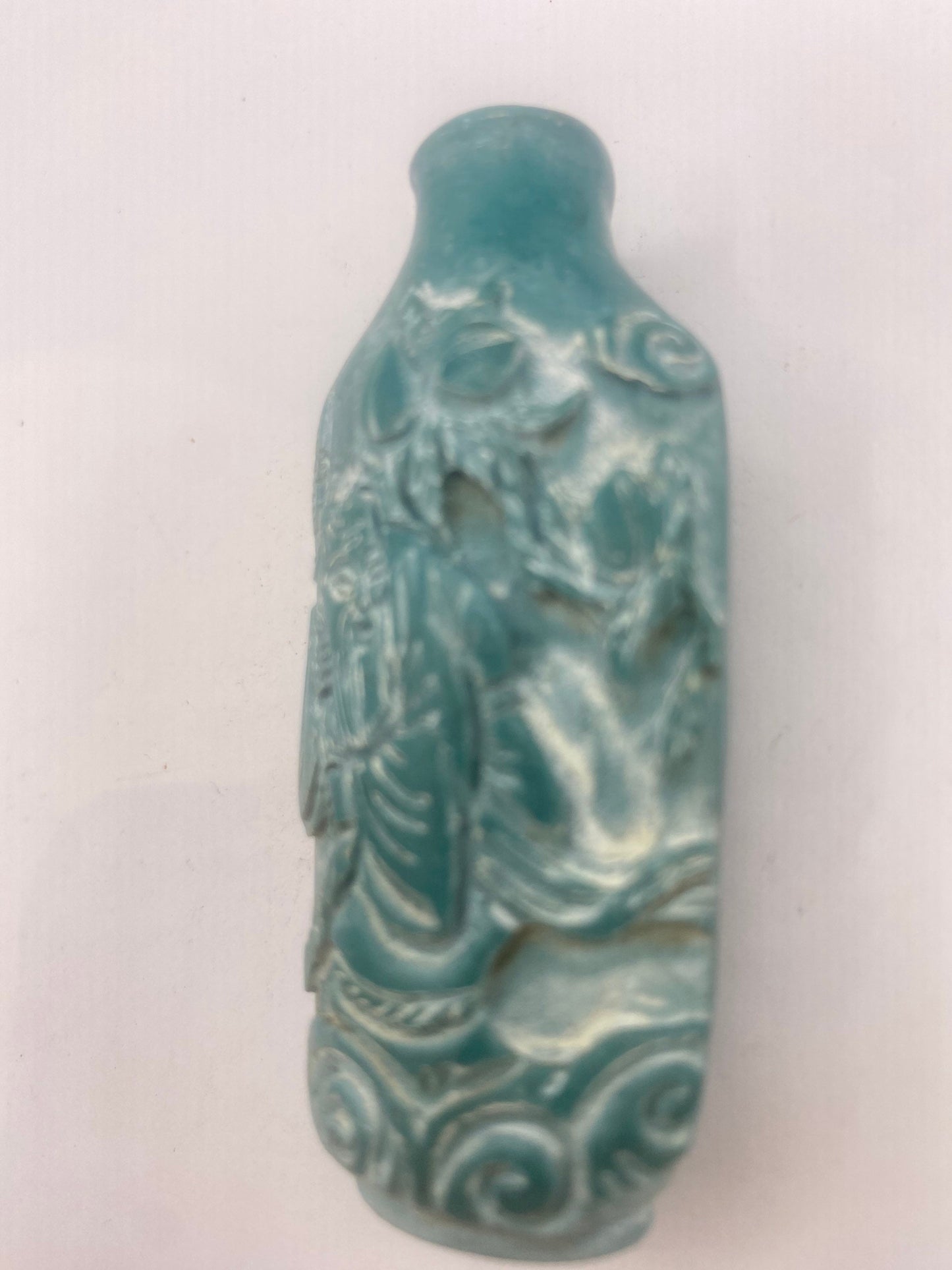 Vintage Dragon Bottle Snuff Perfume Flask Cinnabar Resin