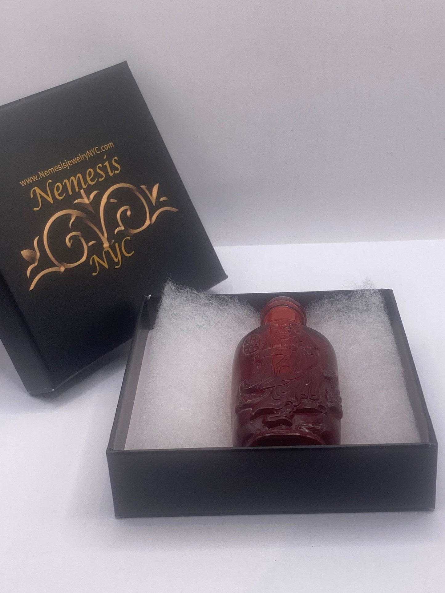 Vintage Dragon Bottle Snuff Perfume Flask Cinnabar Resin