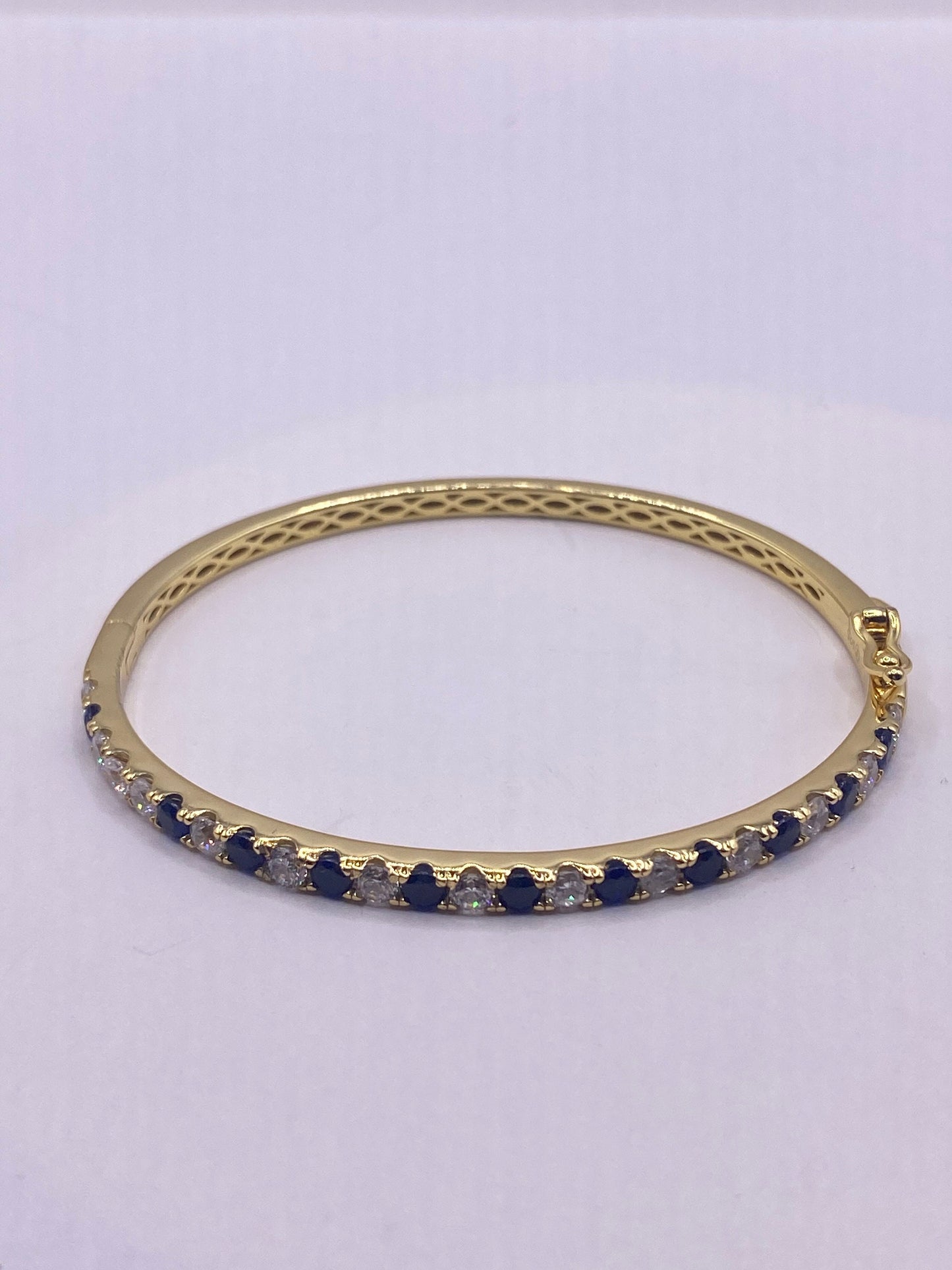 Deco Bangle Bracelet in 925 Sterling Silver Vintage