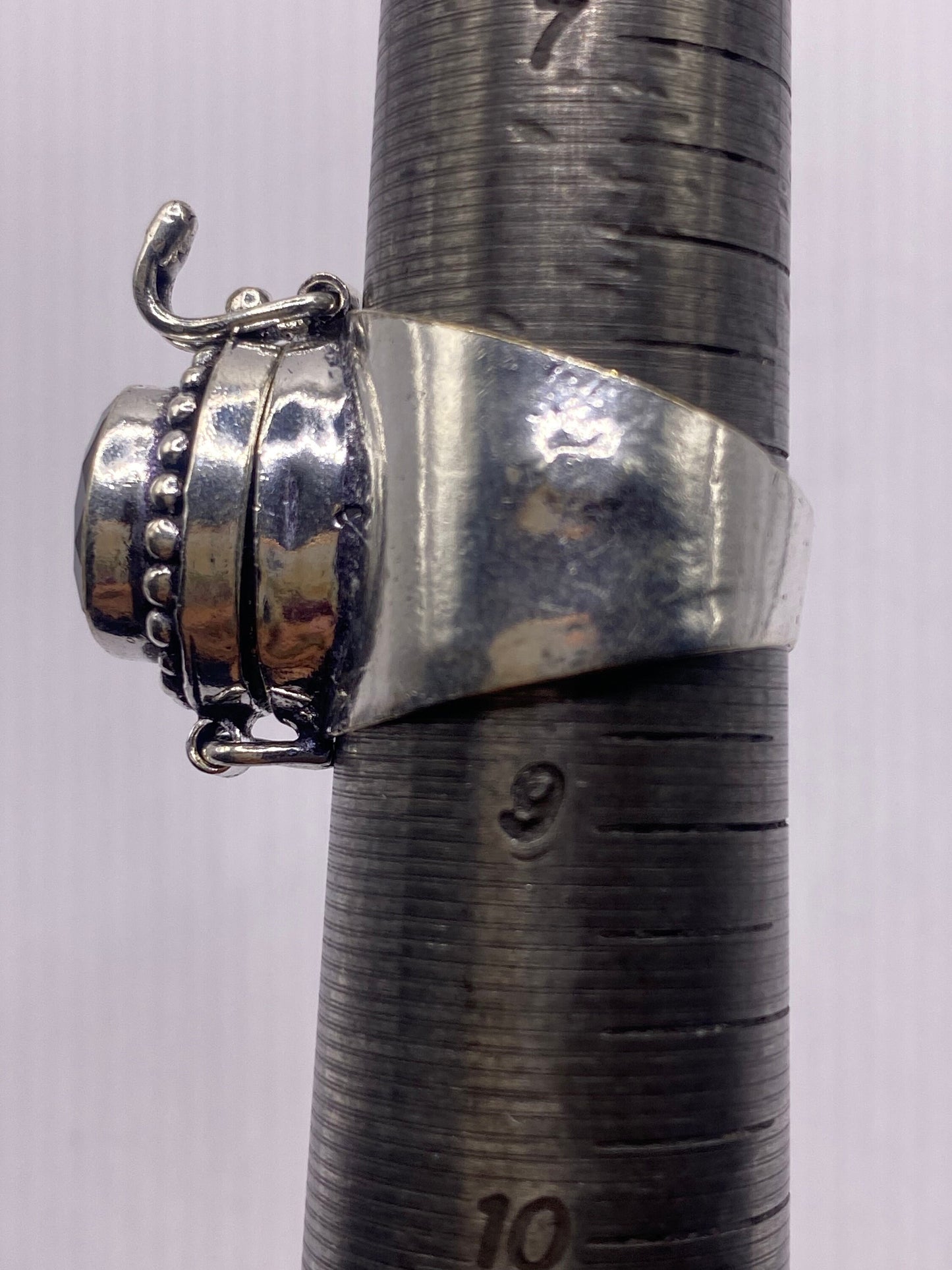 Vintage White Bronze Poison Pillbox Ring