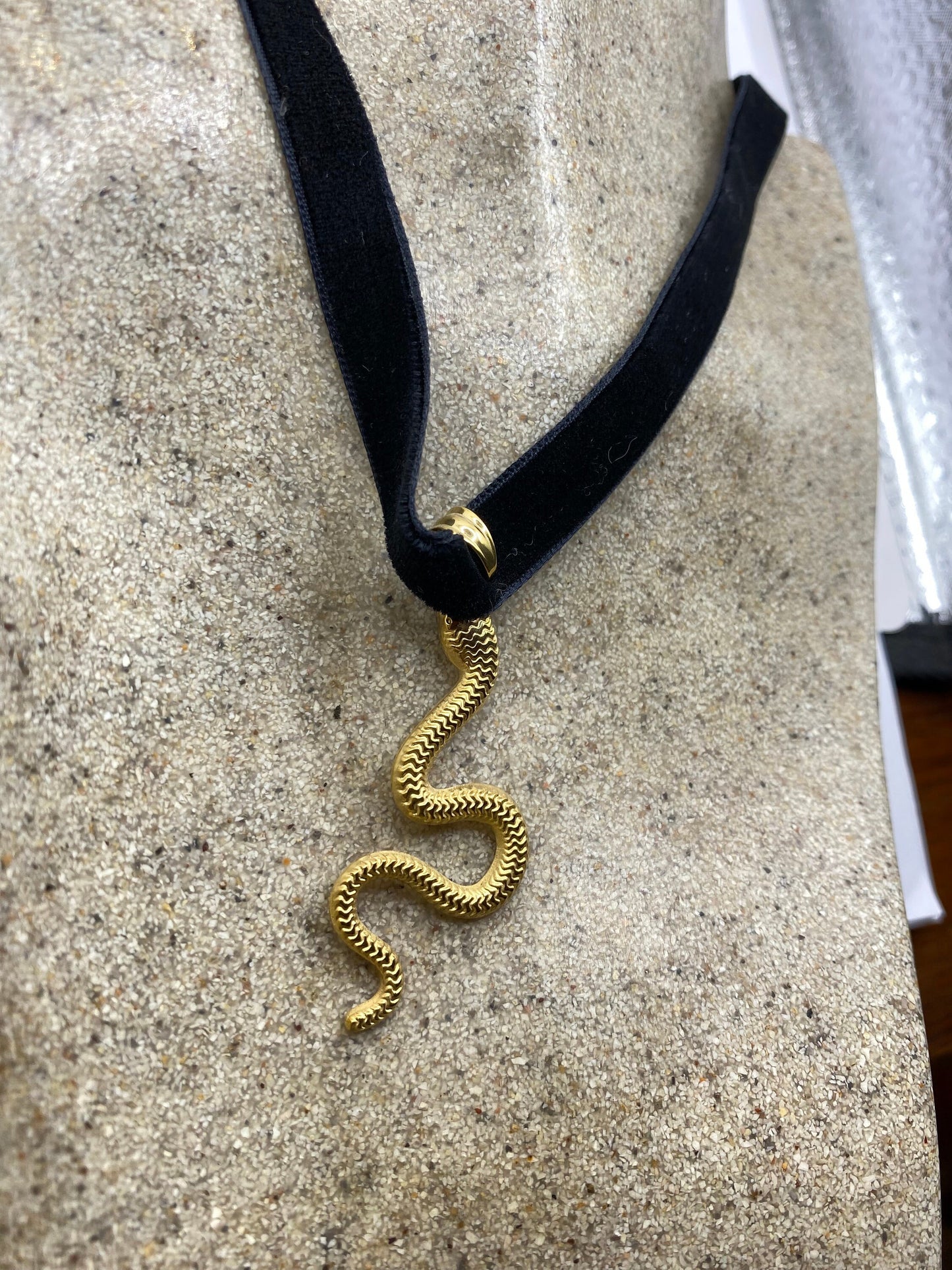 Vintage Golden Stainless Steel Snake Choker Necklace