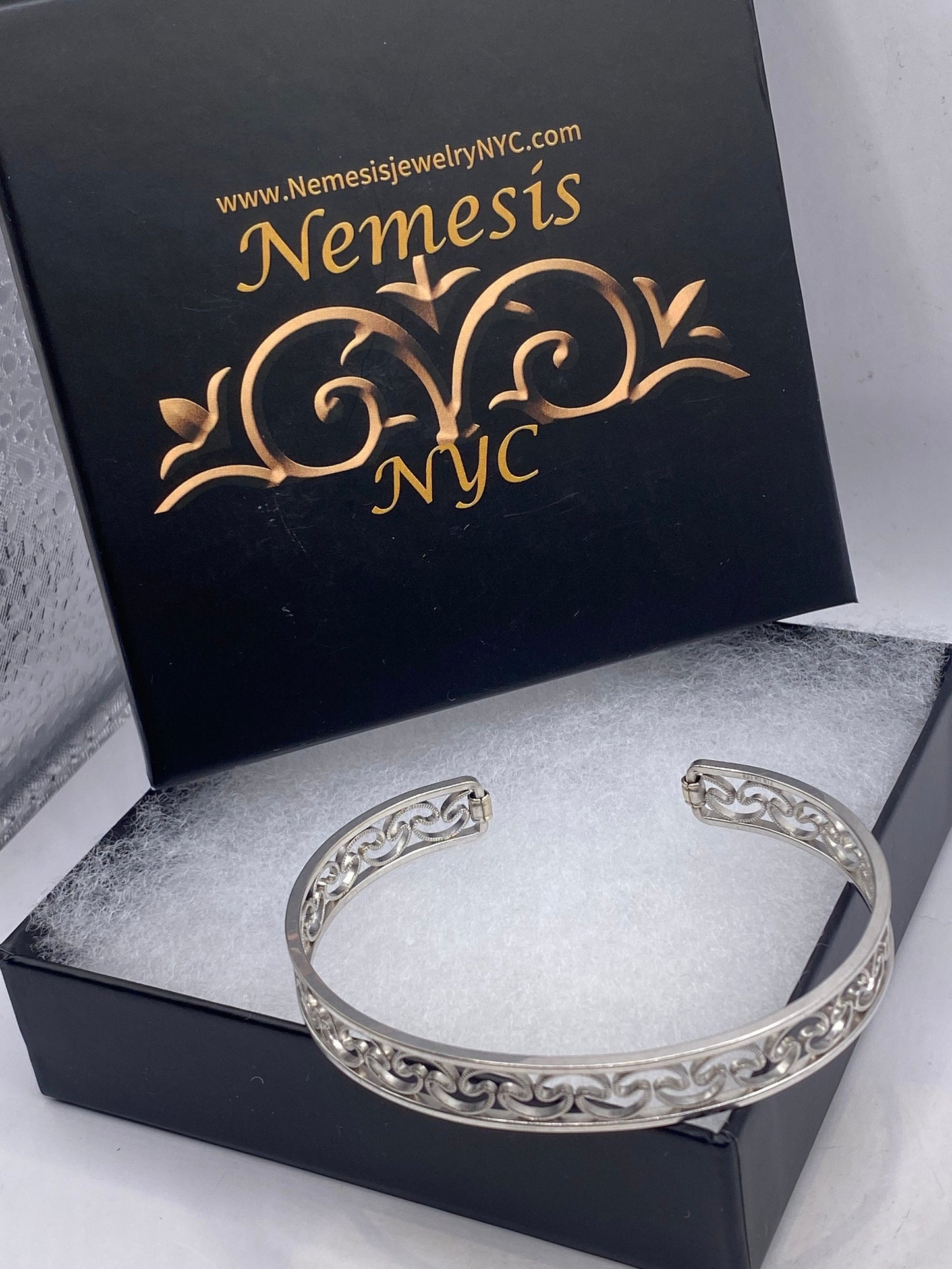 Vintage 925 Sterling Silver Cuff Bangle Bracelet