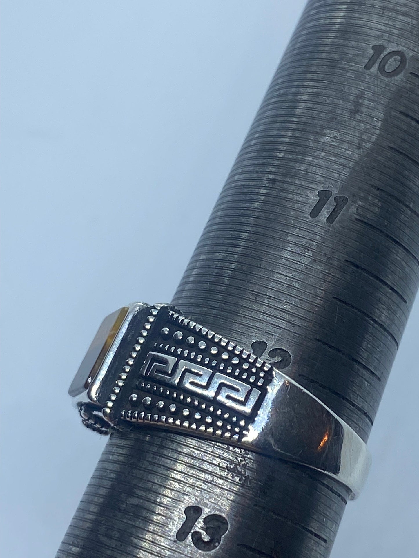 Vintage 1970 Gothic Sterling silver Genuine Tigers Eye Mens Ring