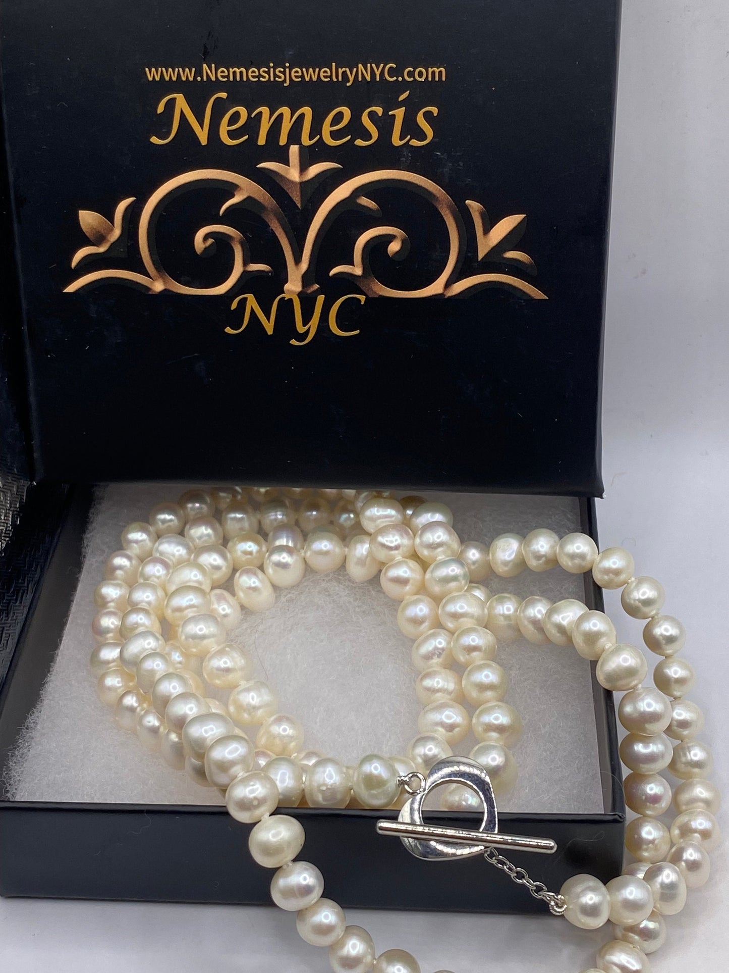 Vintage Hand Knotted White Pearl 45 inch Necklace