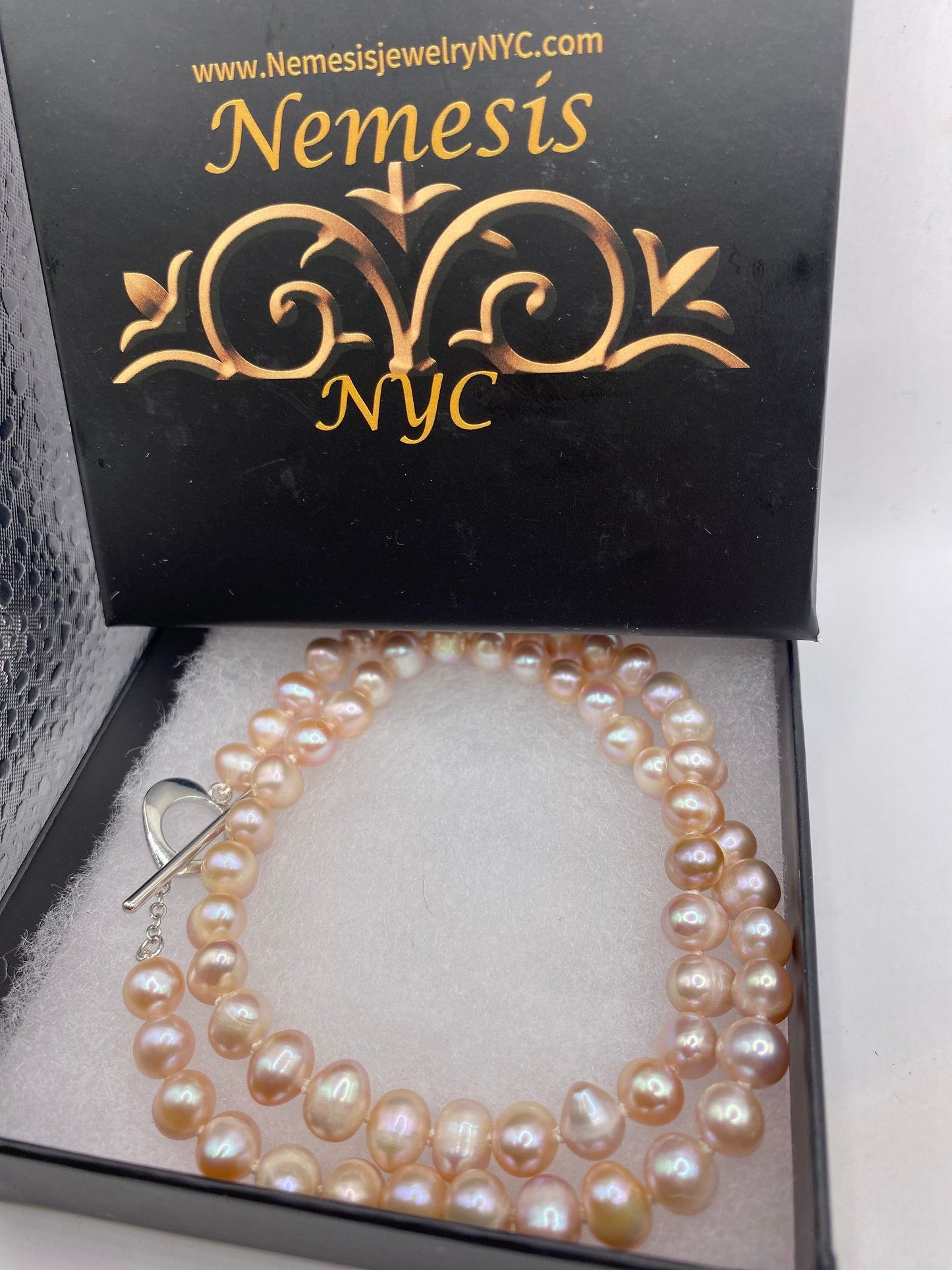 Vintage Hand Knotted Pink Pearl 18 inch Necklace