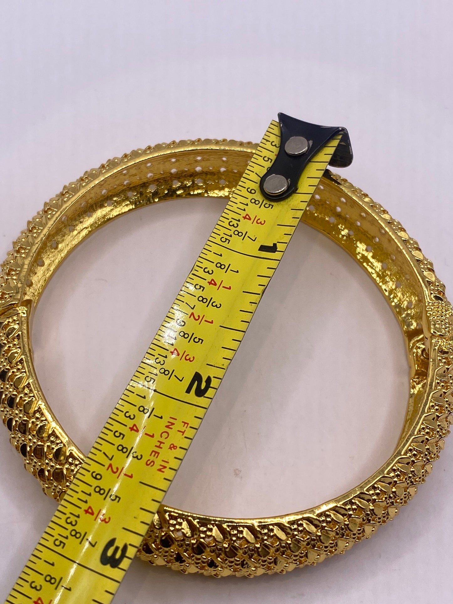 Vintage Bangle Bracelet Golden Bronze filigree