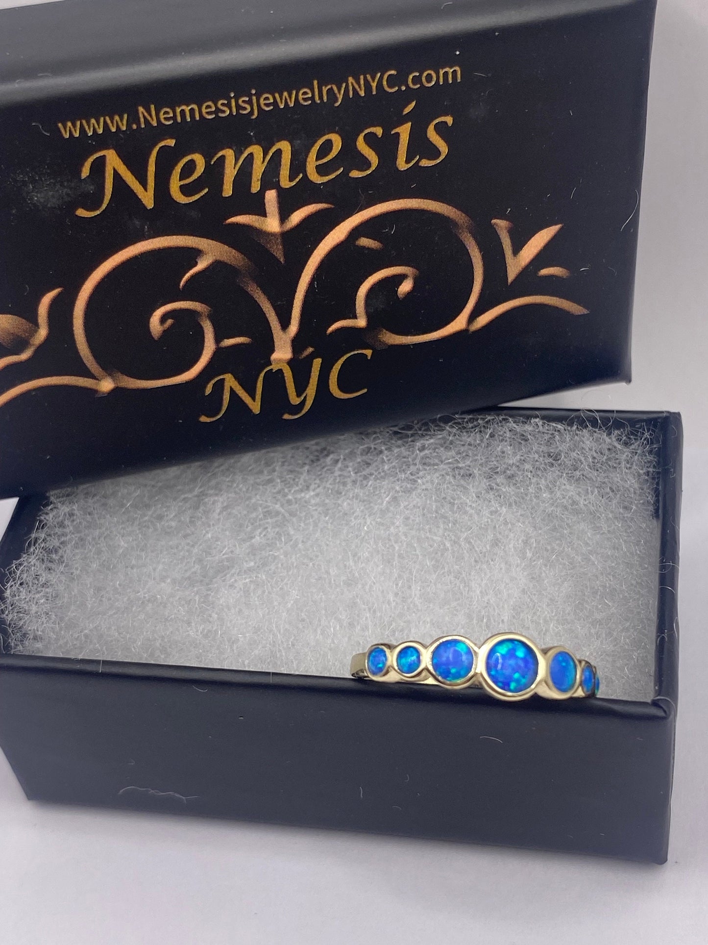 Vintage Ethiopian Fire Opal Band Golden 925 Sterling Silver Ring