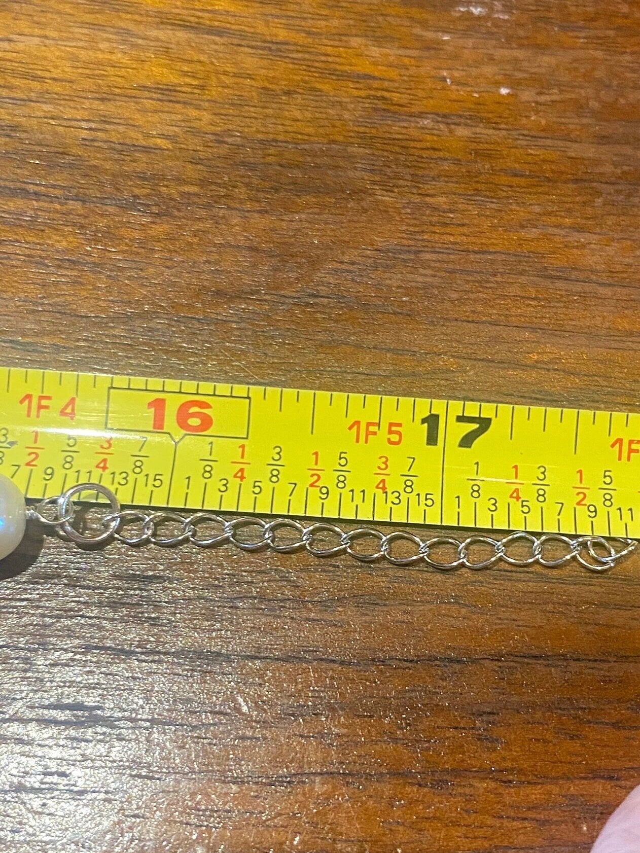 Vintage Cream Pink and black Pearl 16-18 in Necklace