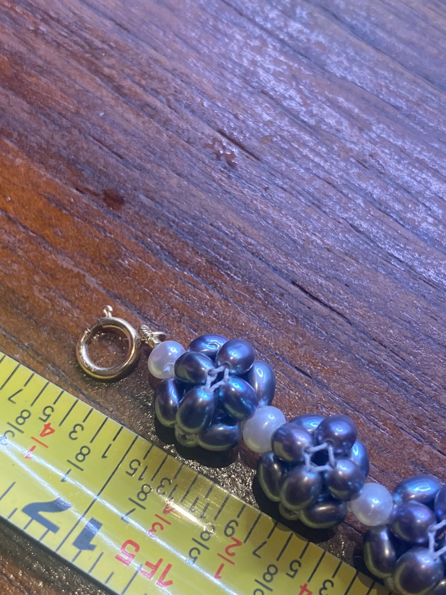 Vintage White and Black Pearl 18 in Necklace