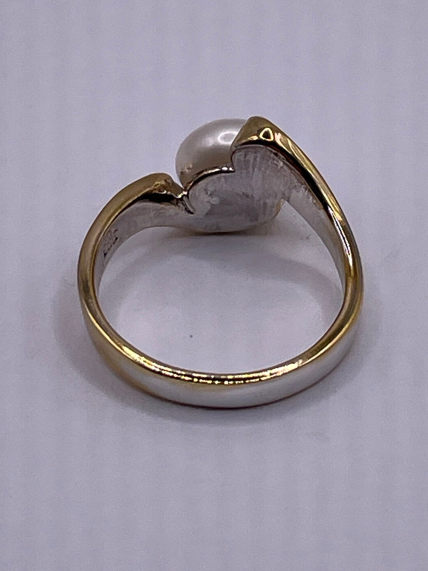 Vintage Cultured Pearl 925 Sterling Silver Ring