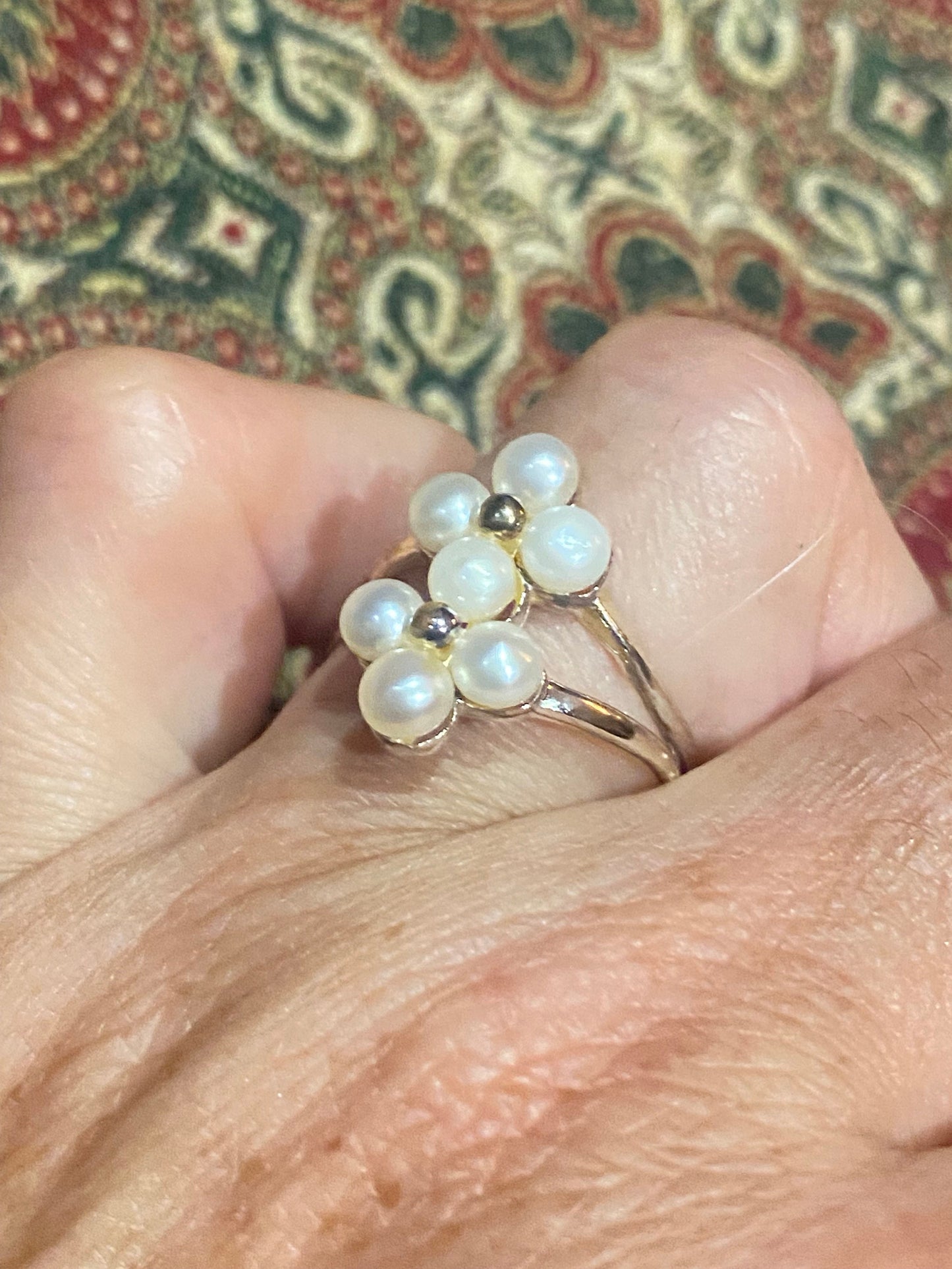 Vintage Cultured Pearl 925 Sterling Silver Ring