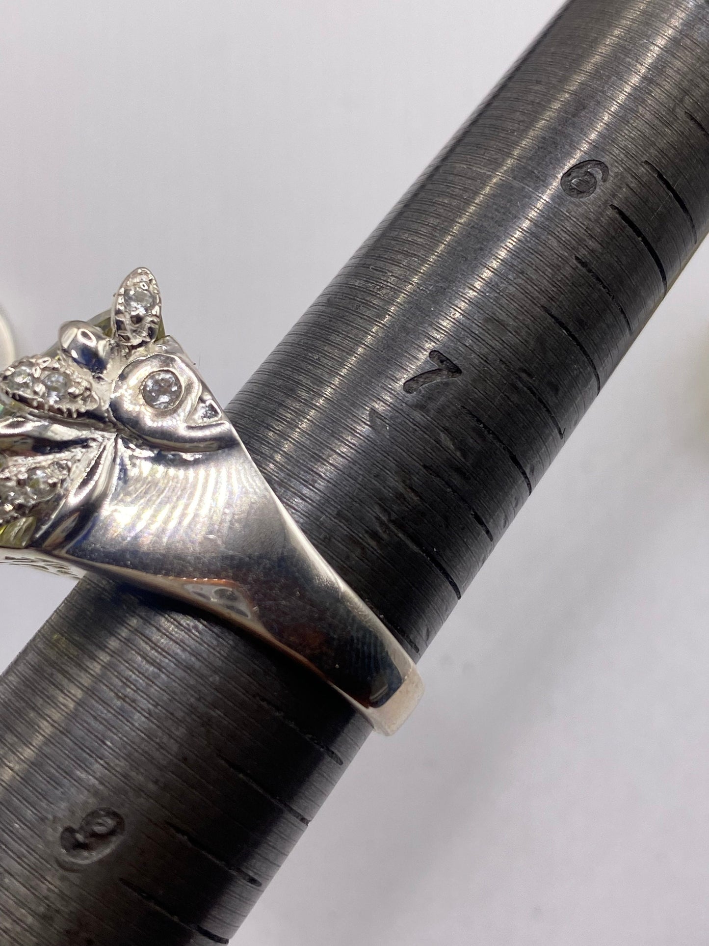 Vintage Golden Citrine 925 Sterling Silver Ring