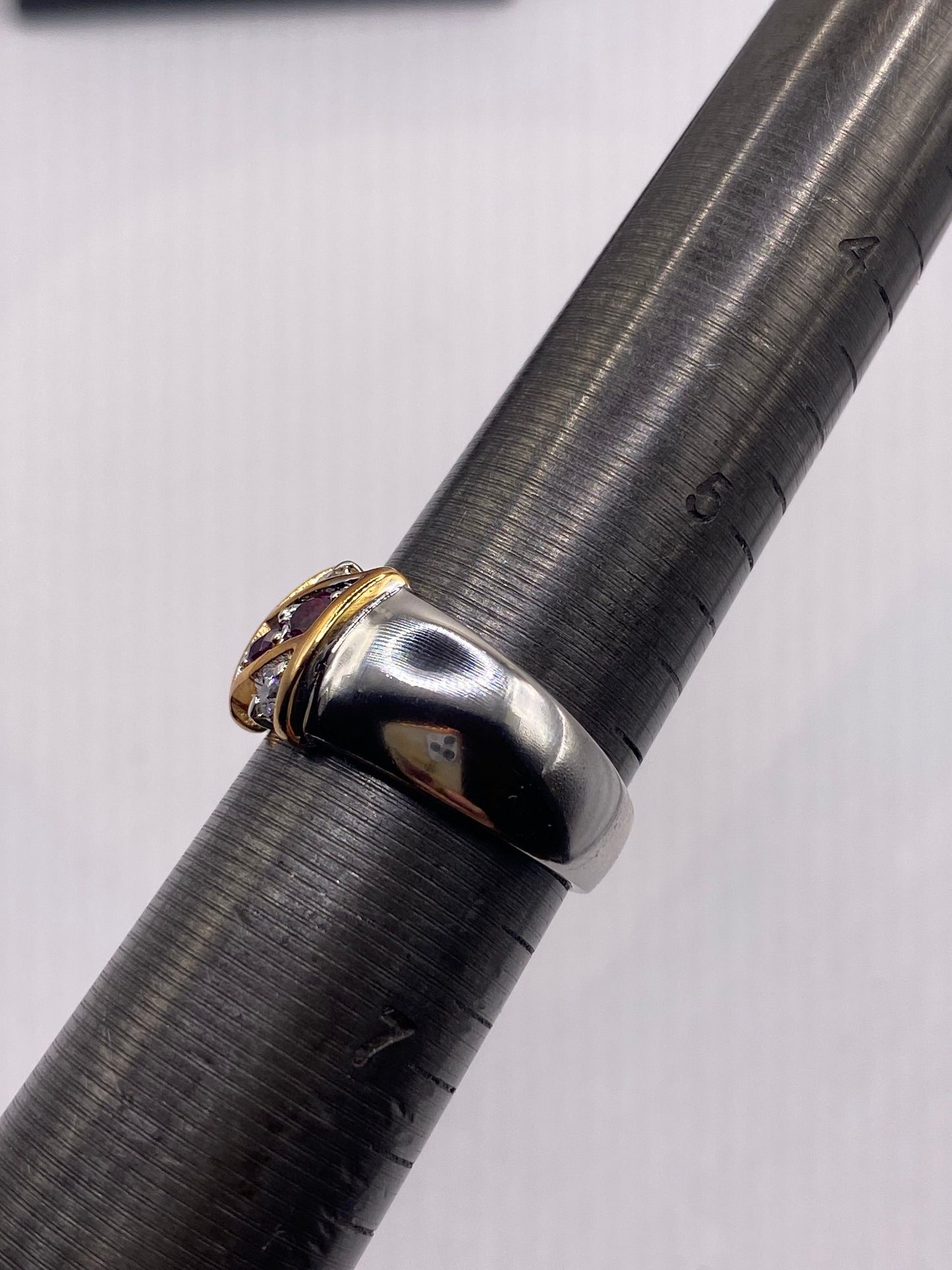 Vintage Red Tourmaline 925 Sterling Silver Cocktail Ring