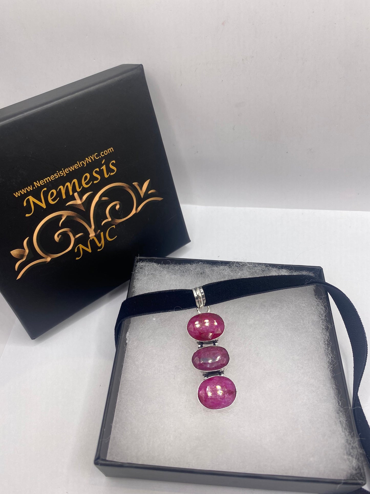 Vintage Antique Pink Raw Ruby Choker Necklace