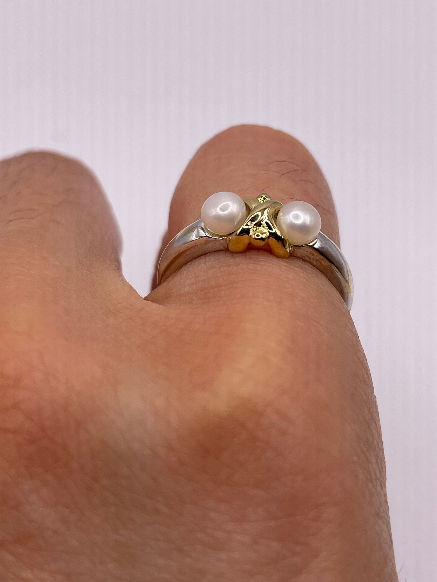 Vintage Cultured Pearl 925 Sterling Silver Ring