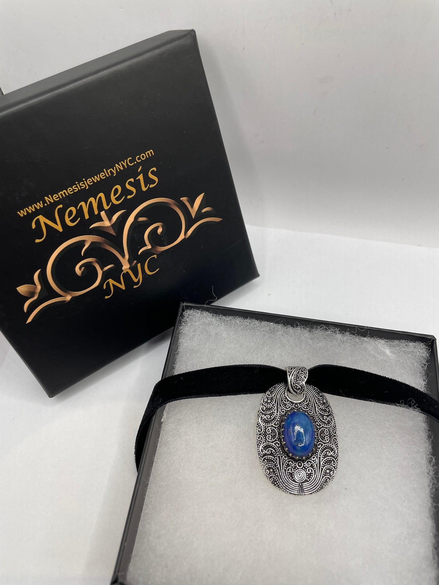 Vintage Blue Lapis Choker Necklace