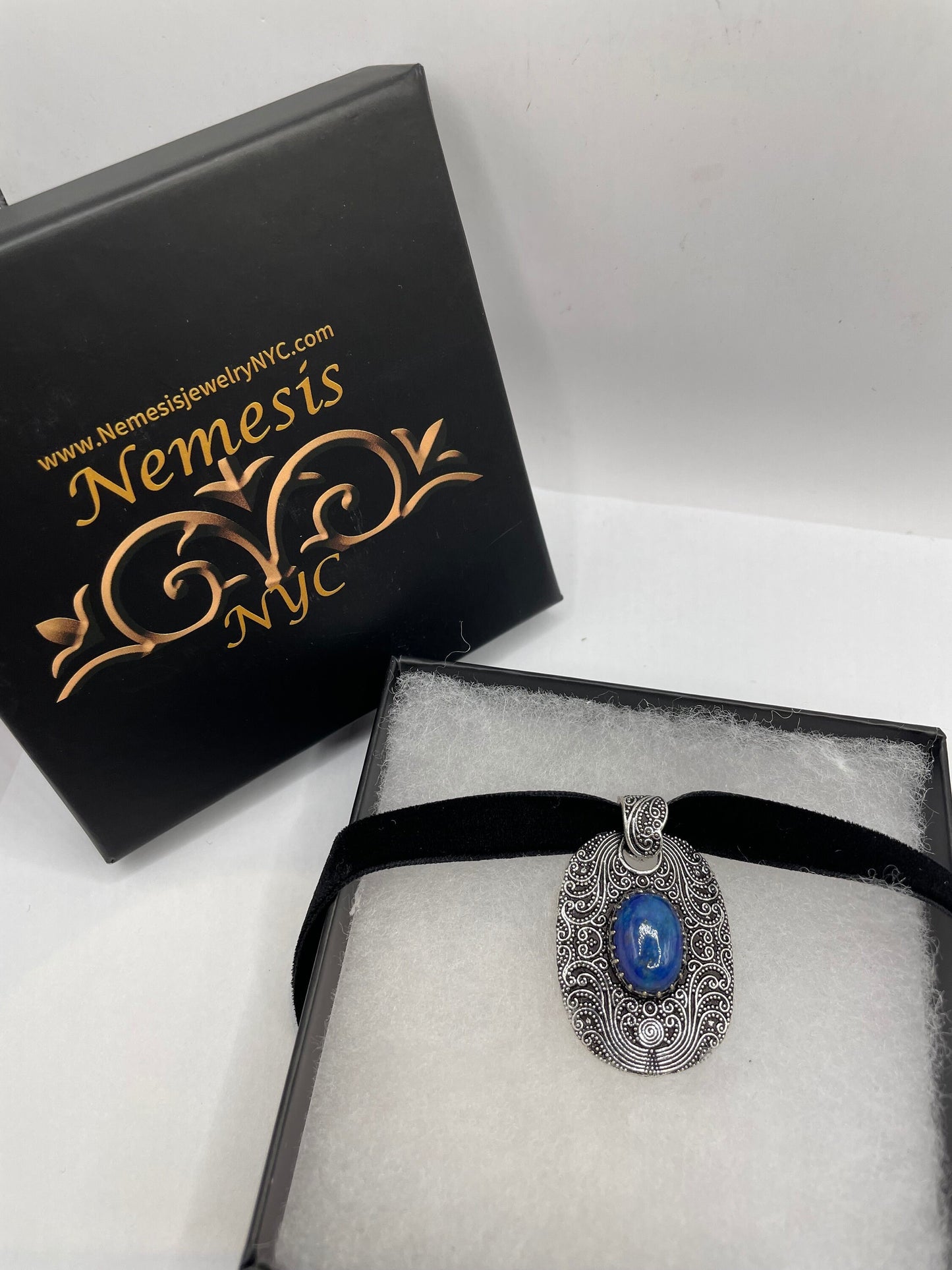 Vintage Blue Lapis Choker Necklace