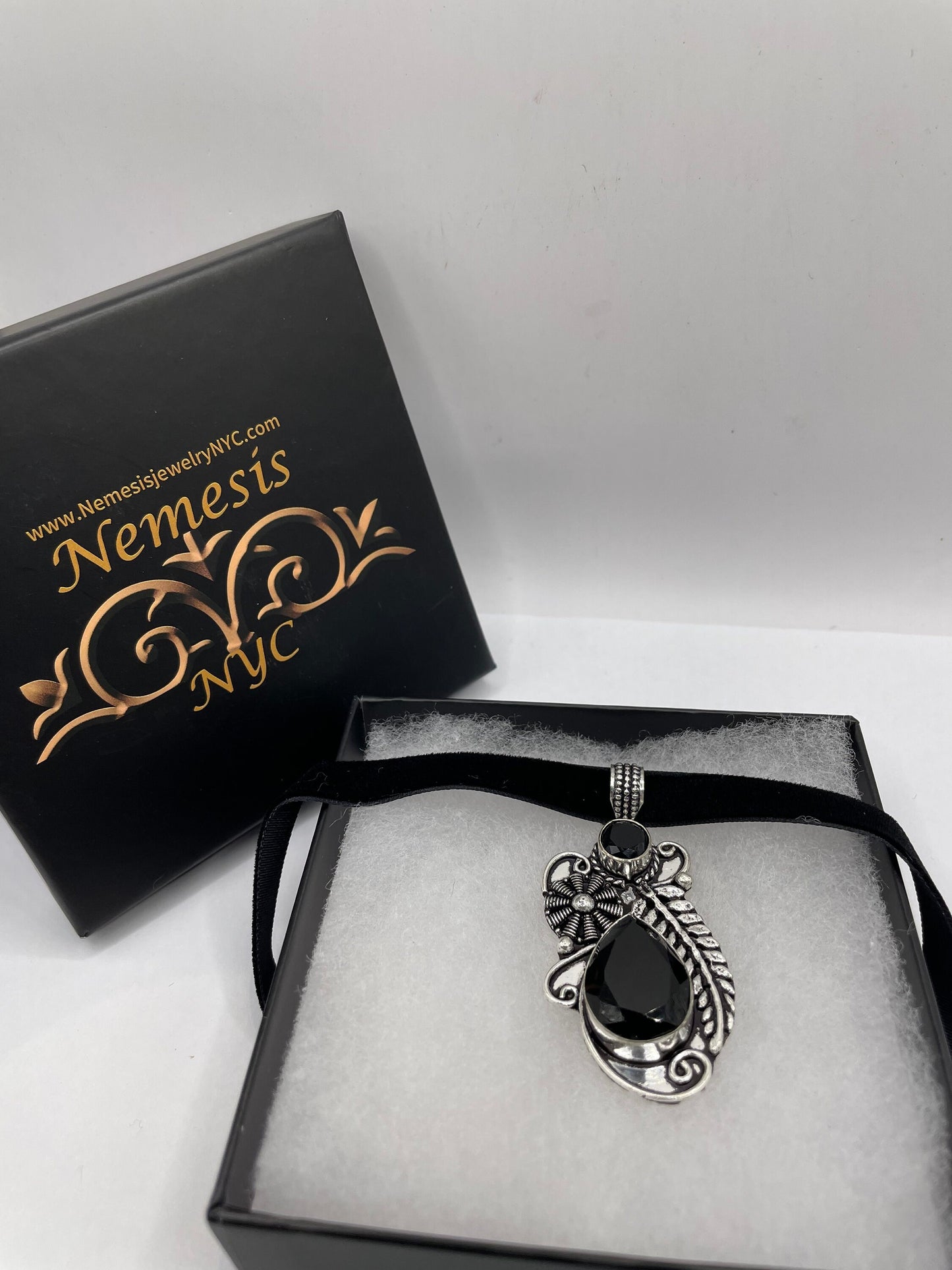 Vintage Antique Black Jet Glass Choker Necklace