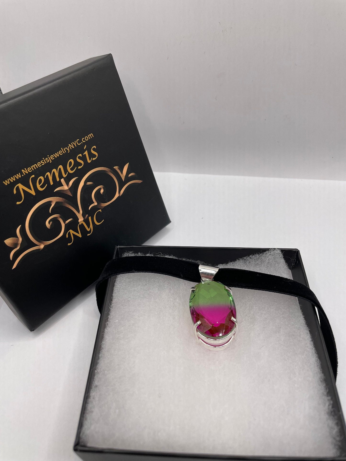 Blue Handmade Gothic Styled Silver Finished Genuine Facetted Antique Volcanic Glass Choker Necklace