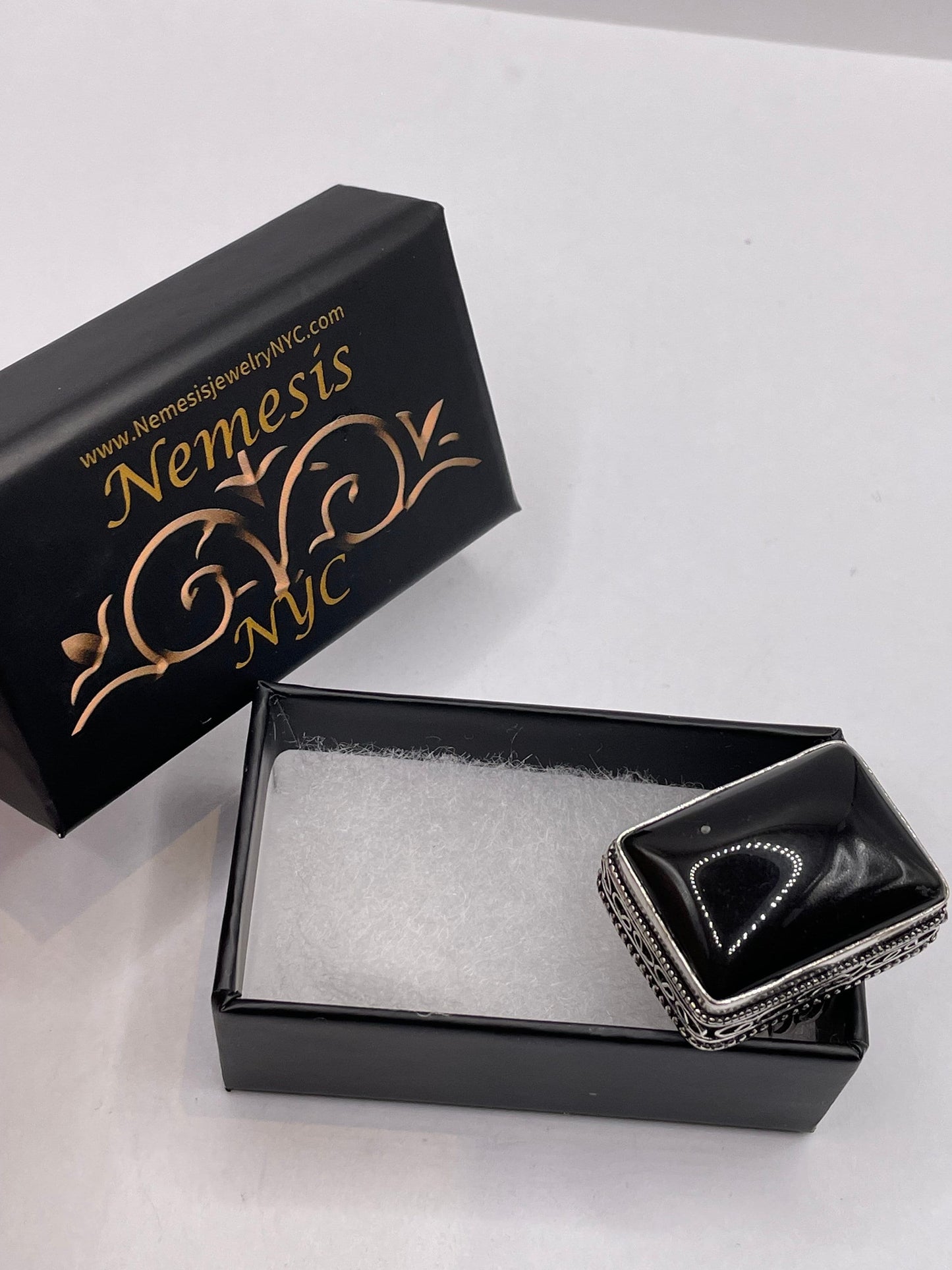 Vintage Green Agate Silver Cocktail Ring