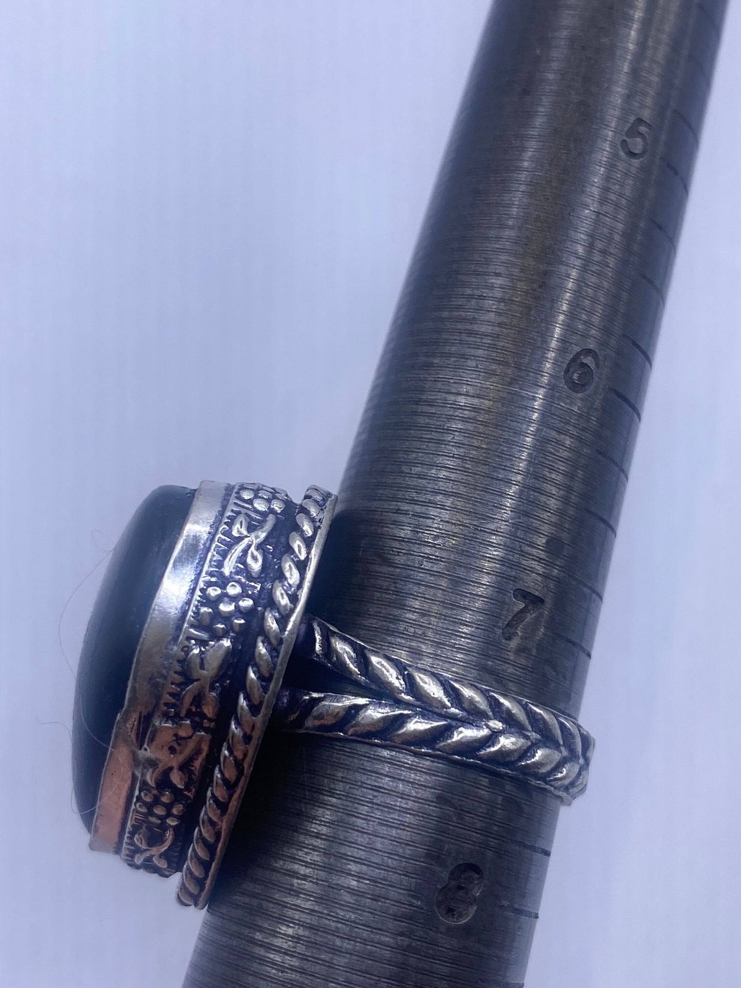 Vintage Blue Genuine Lapis Lazuli Heart Ring