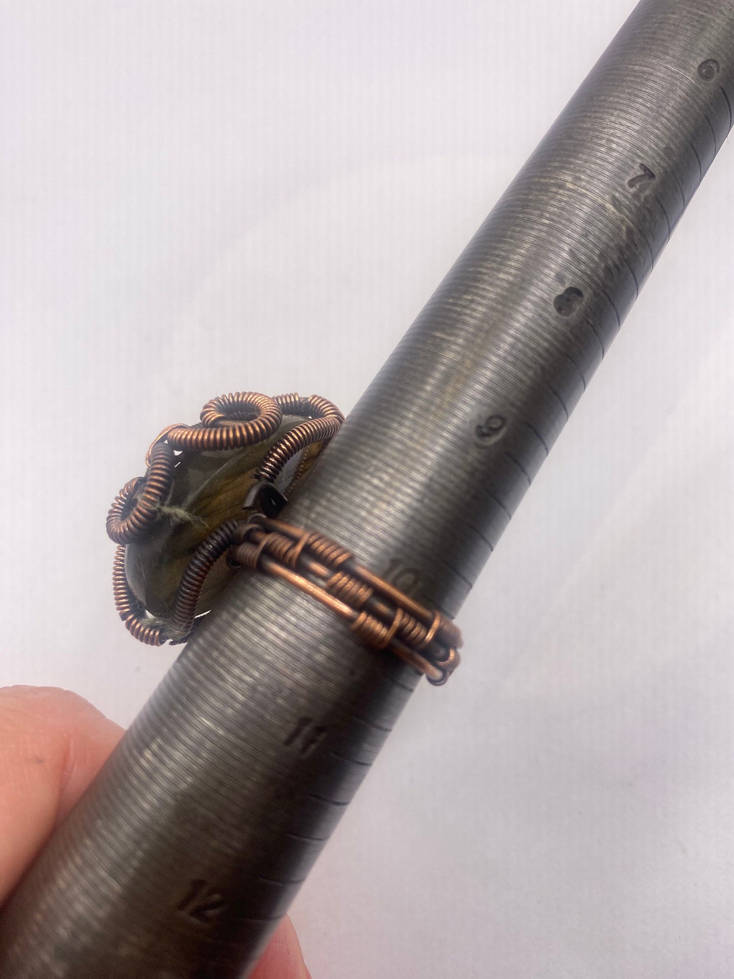 Vintage Blue Green Labradorite Moonstone Cocktail Ring