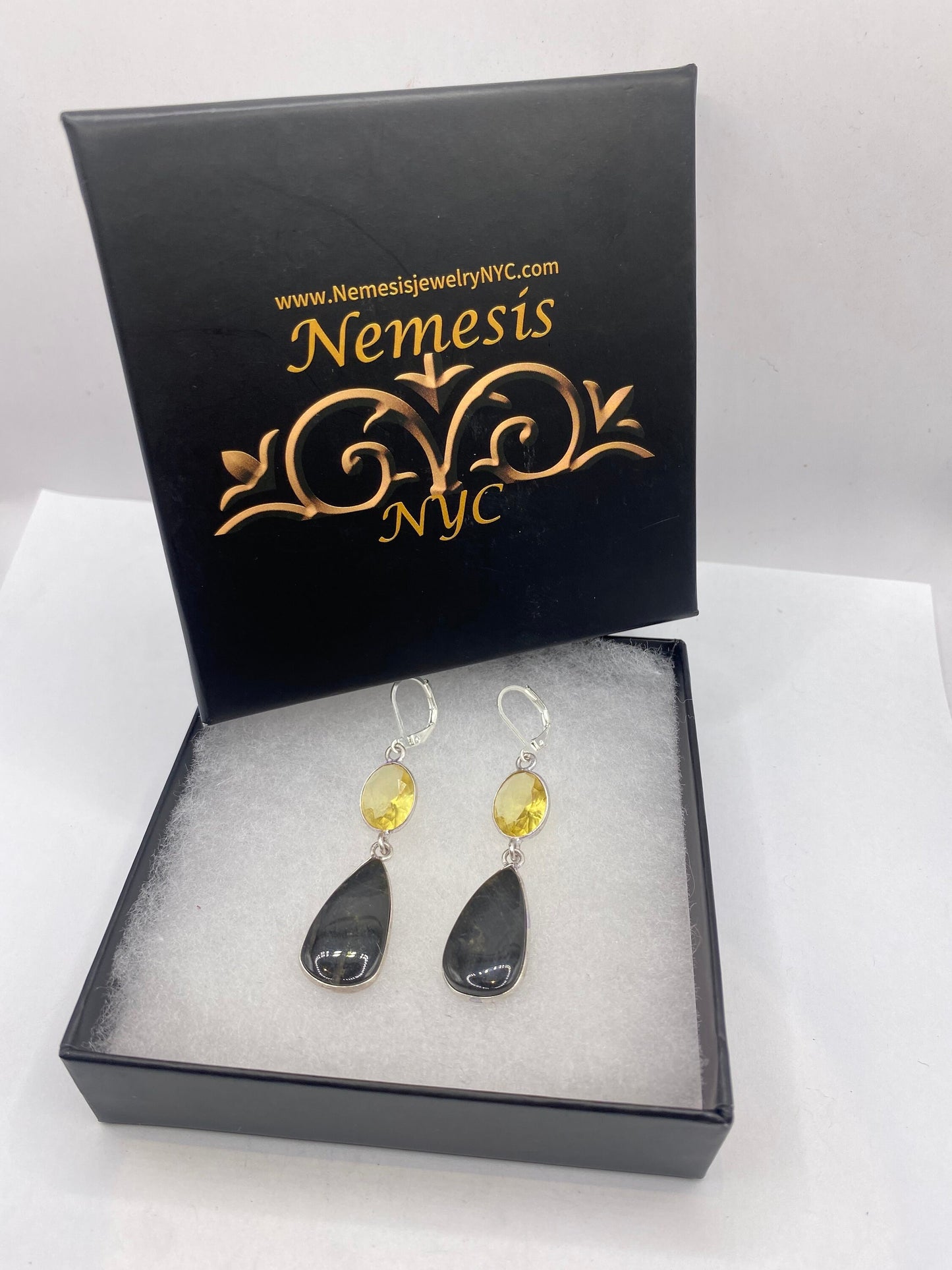 Antique Vintage Moss agate Silver Dangle Earrings