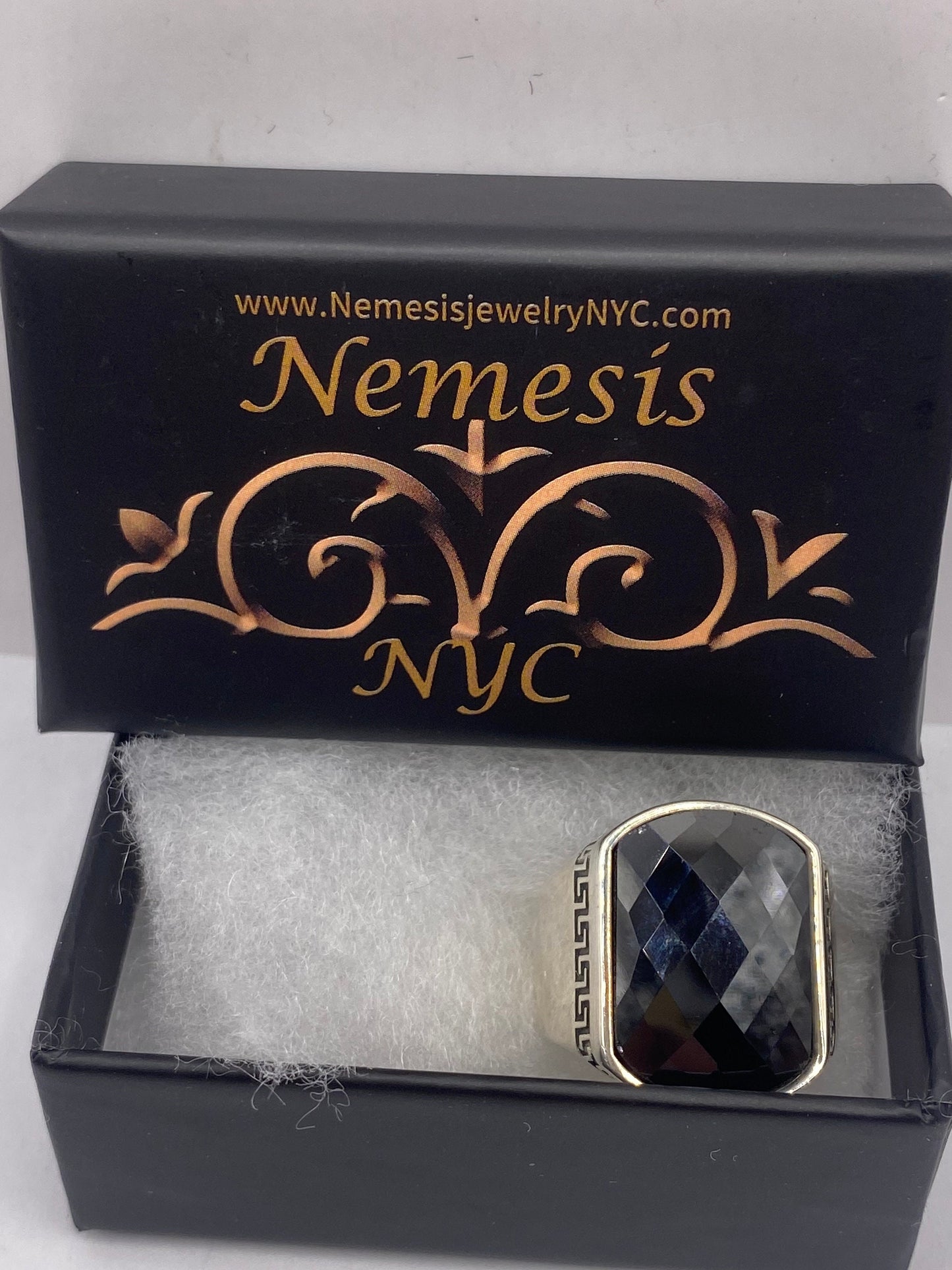 Vintage Handmade Hematite 925 Sterling Silver Ring