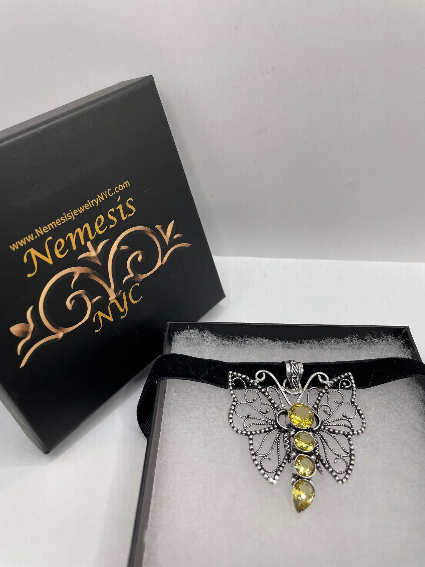 Vintage Lunar Moth Choker Rainbow Moonstone Necklace