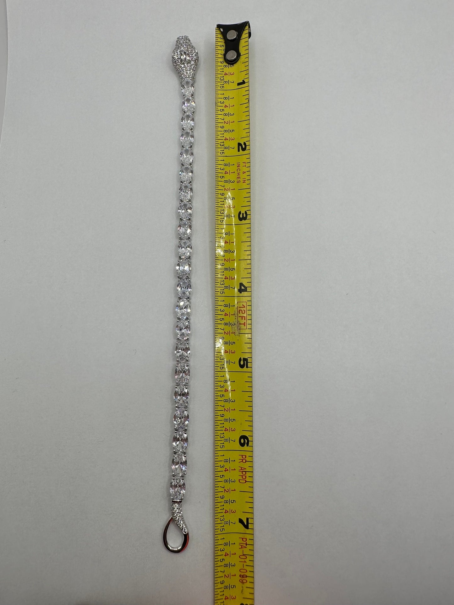 Vintage Green Cubic Zirconia 925 Sterling Silver Snake Tennis Bracelet