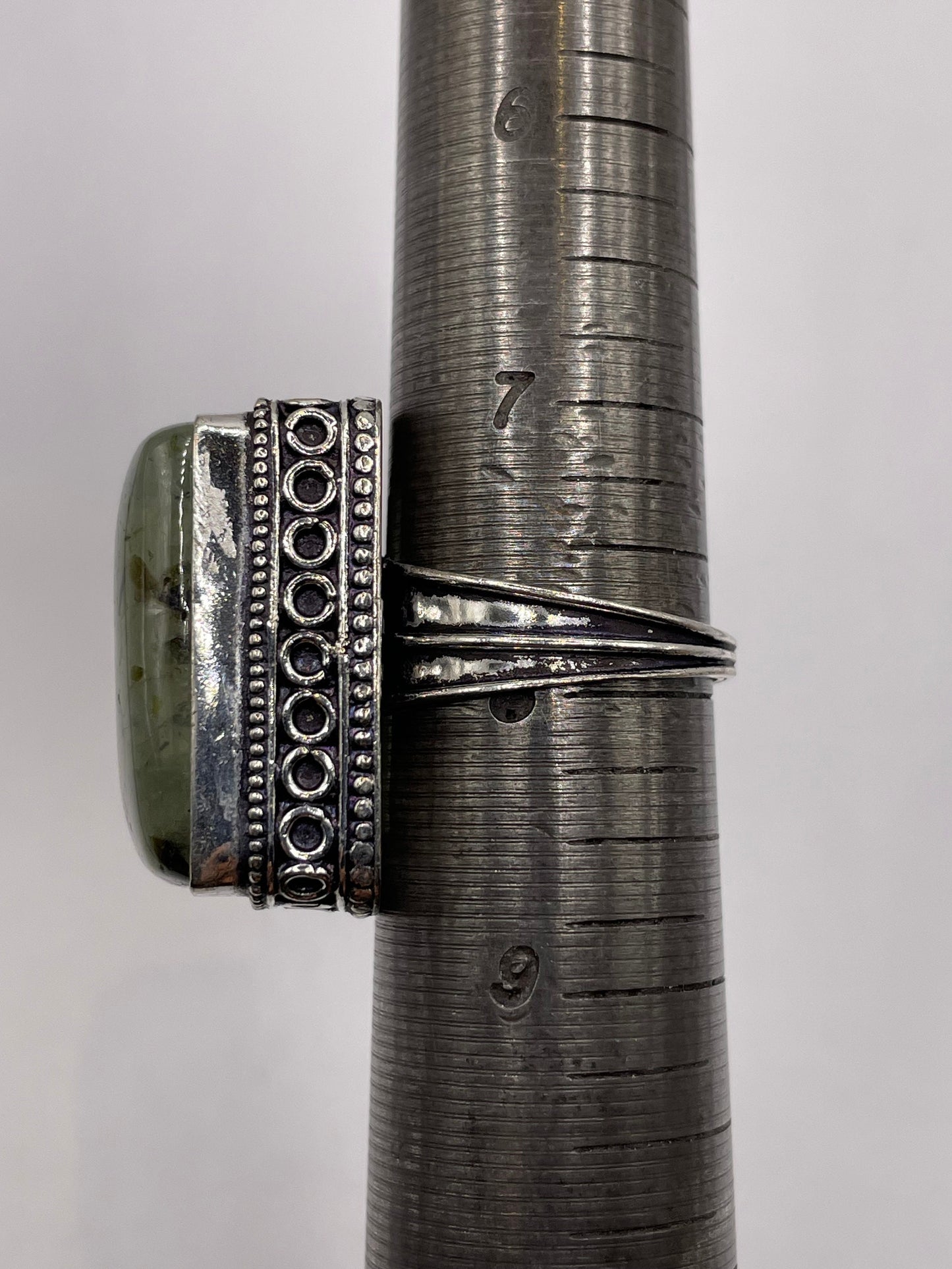 Vintage Green Moss Agate Cocktail Ring