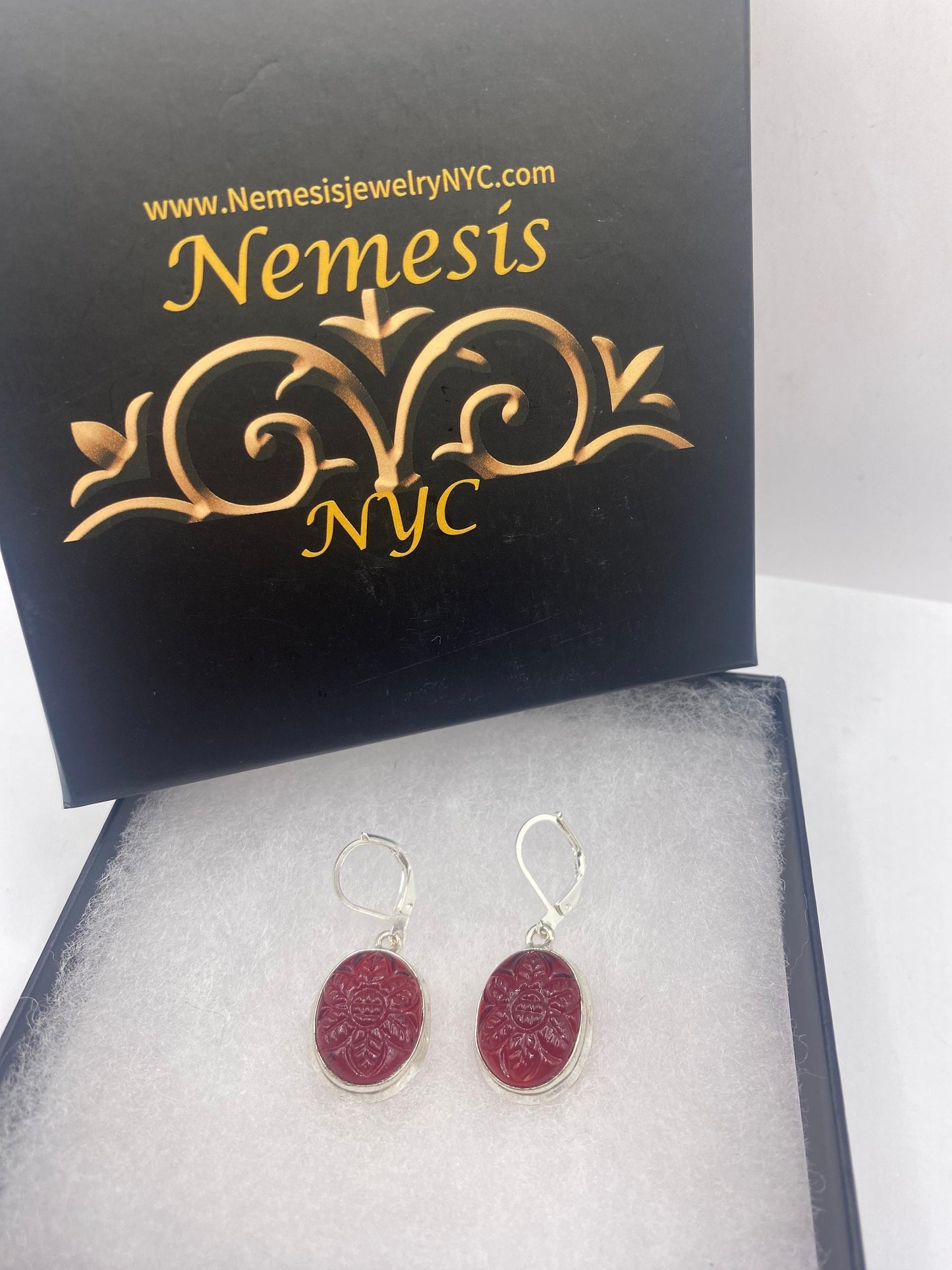 Carnilian Charm Gemstone Sterling Silver Dangle Earrings