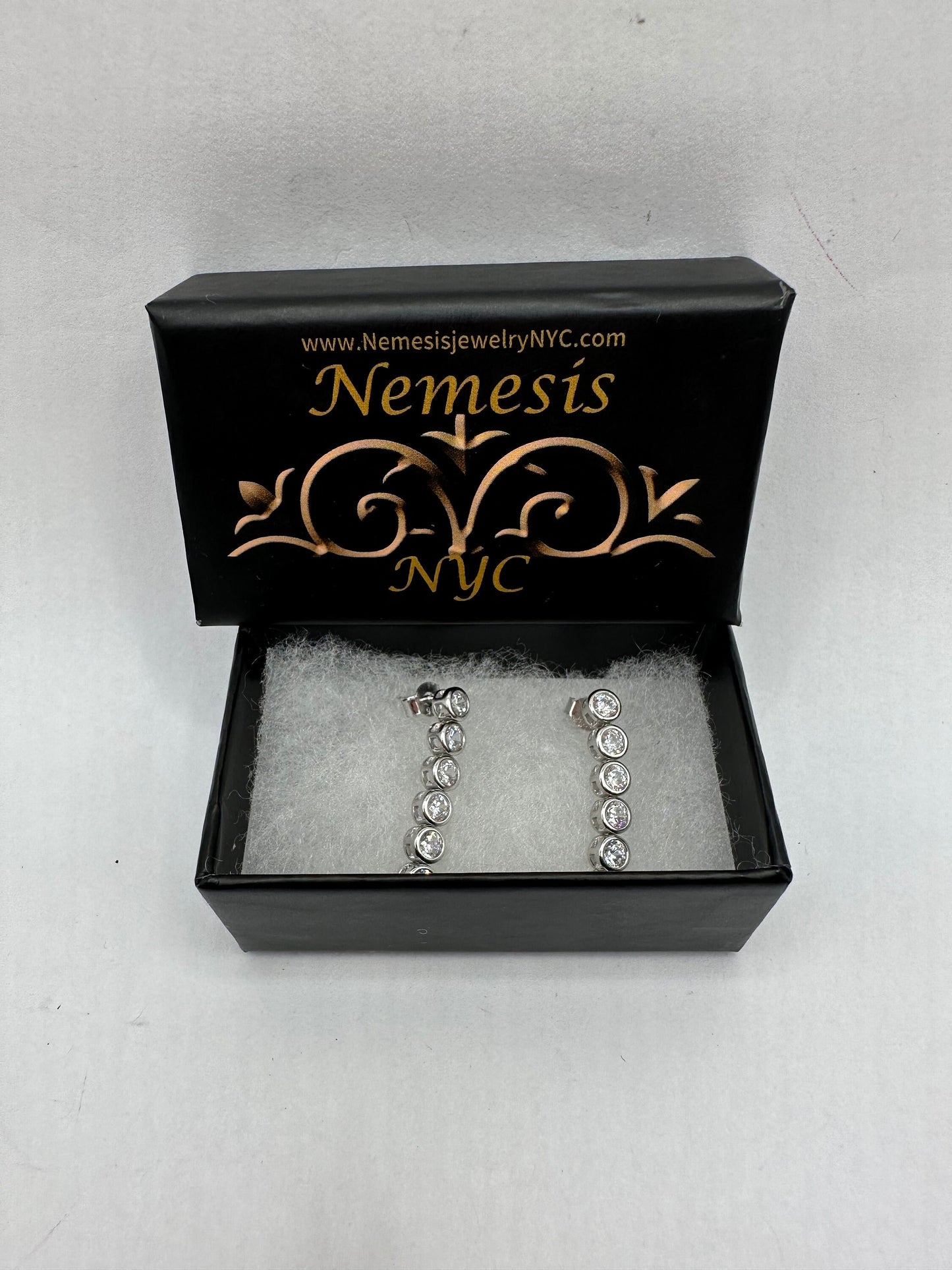 Real Clear Crystal Cubic Zirconia 925 Sterling Silver dangle earrings