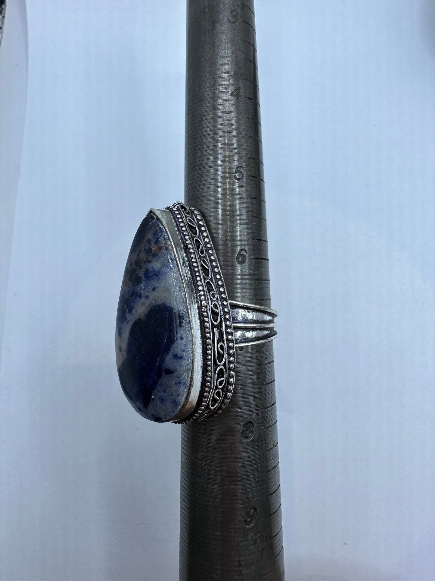 Vintage Blue Genuine Lapis Lazuli Cocktail Ring