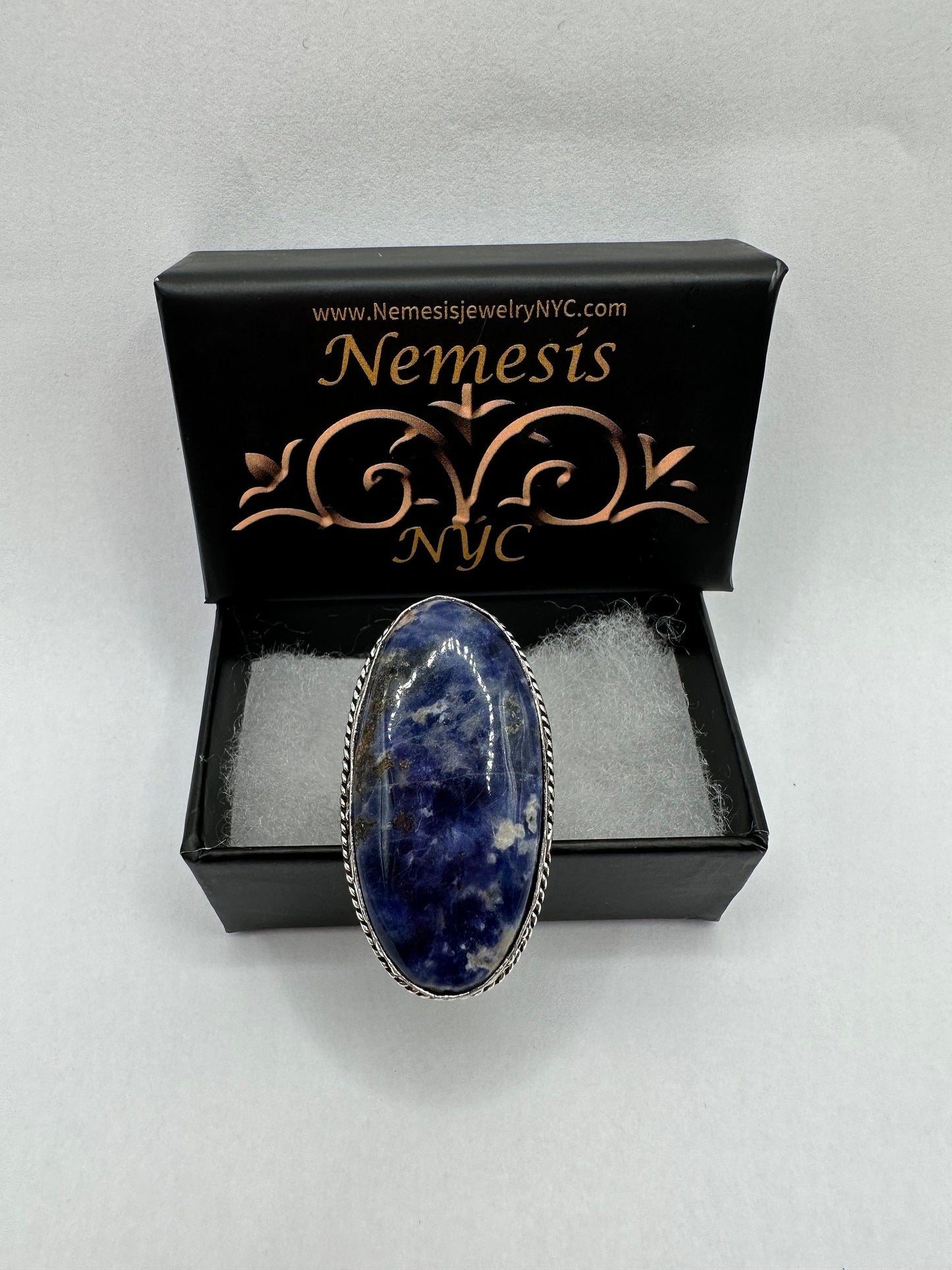 Vintage Blue Genuine Lapis Lazuli Cocktail Ring