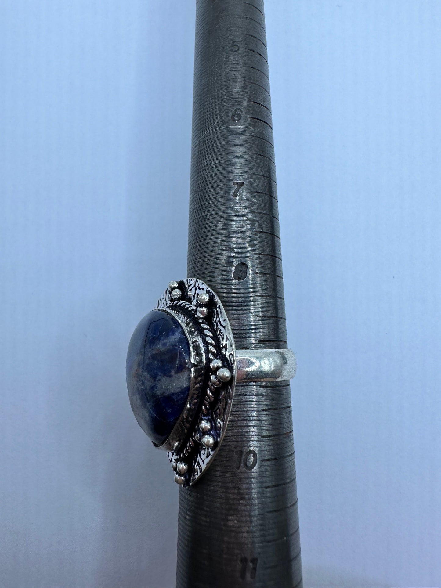 Vintage Blue Genuine Lapis Lazuli Cocktail Ring