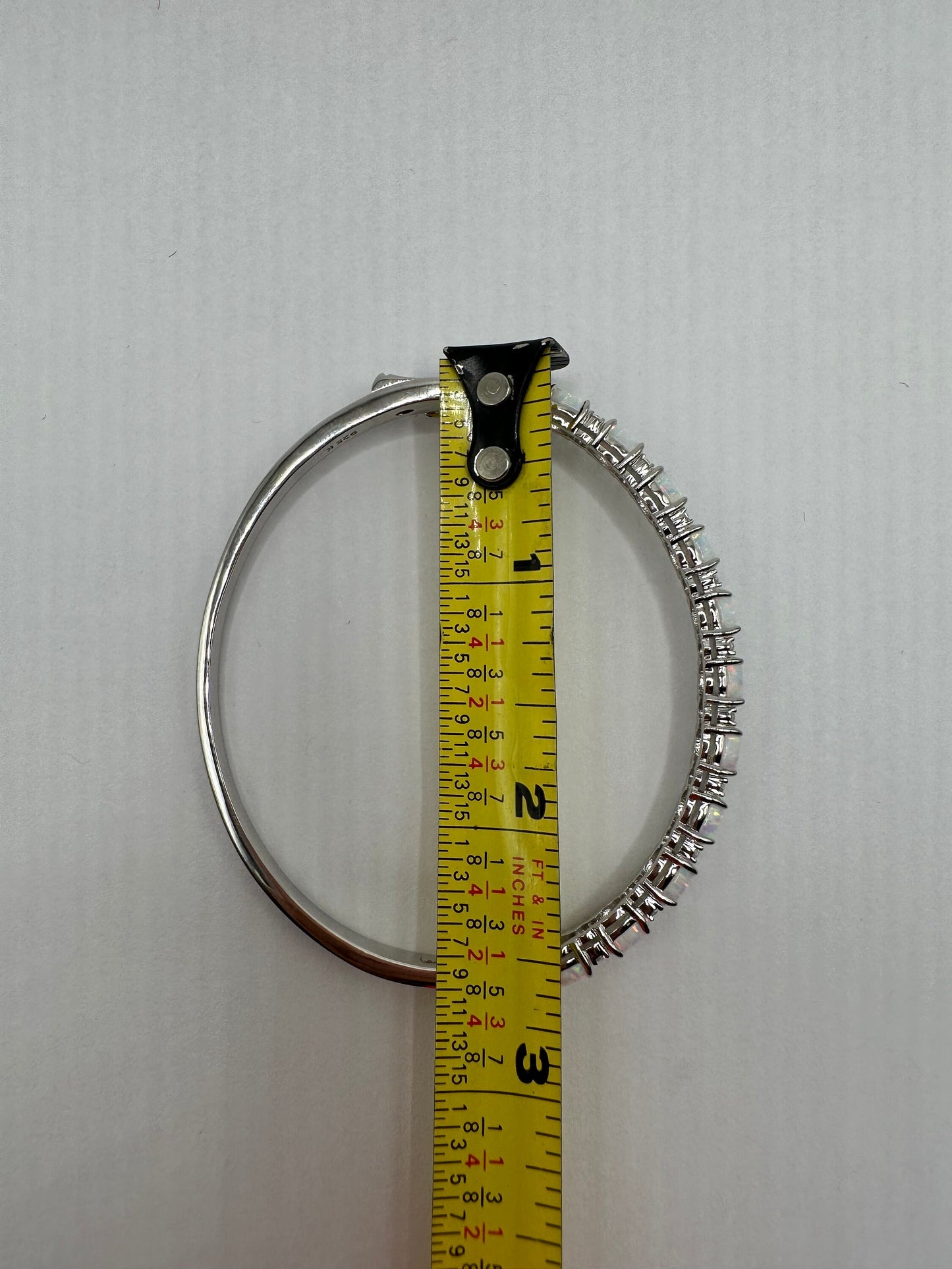 Vintage Blue Fire Opal Bangle Cuff Bracelet 925 Sterling Silver