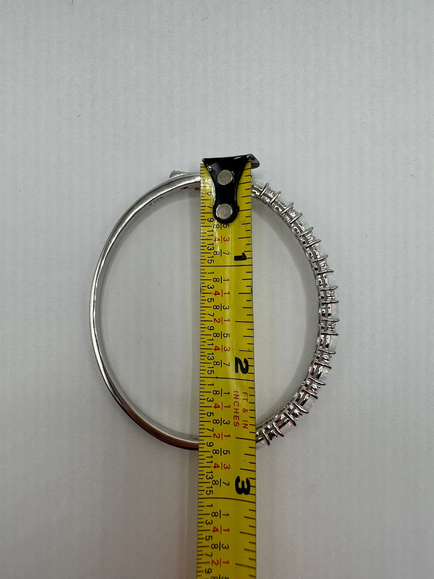 Vintage Blue Fire Opal Bangle Cuff Bracelet 925 Sterling Silver