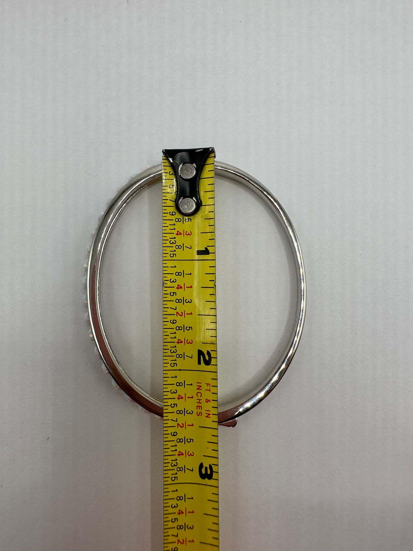 Vintage Blue Fire Opal Bangle Cuff Bracelet 925 Sterling Silver