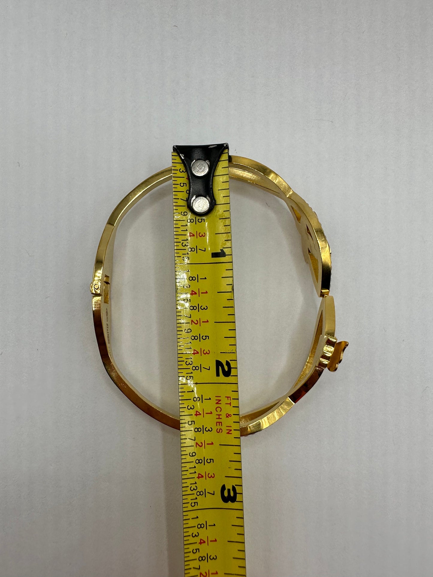 Vintage Butterfly Bangle Bracelet 9k Gold filled Crystal