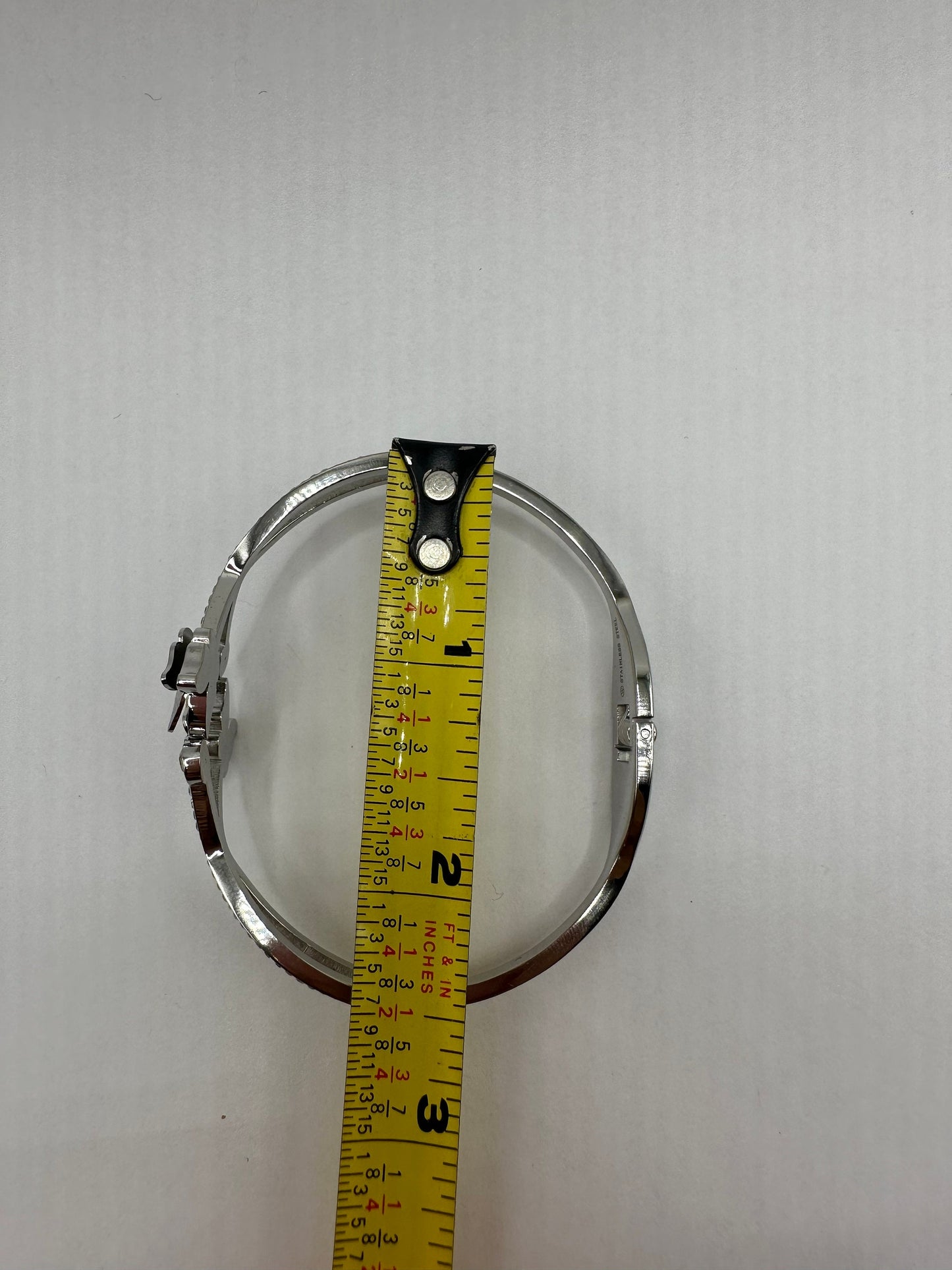 Vintage Butterfly Bangle Bracelet 9k White Gold filled Crystal