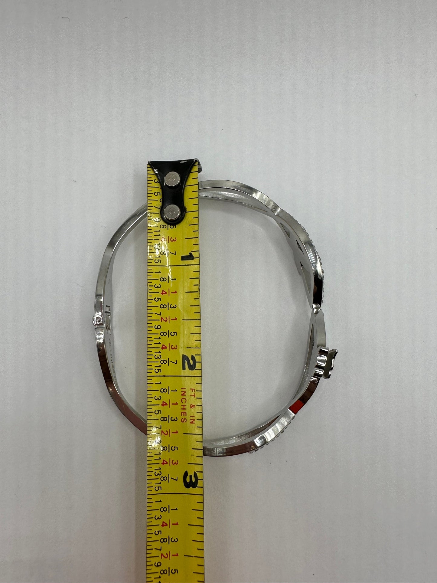 Vintage Butterfly Bangle Bracelet 9k White Gold filled Crystal