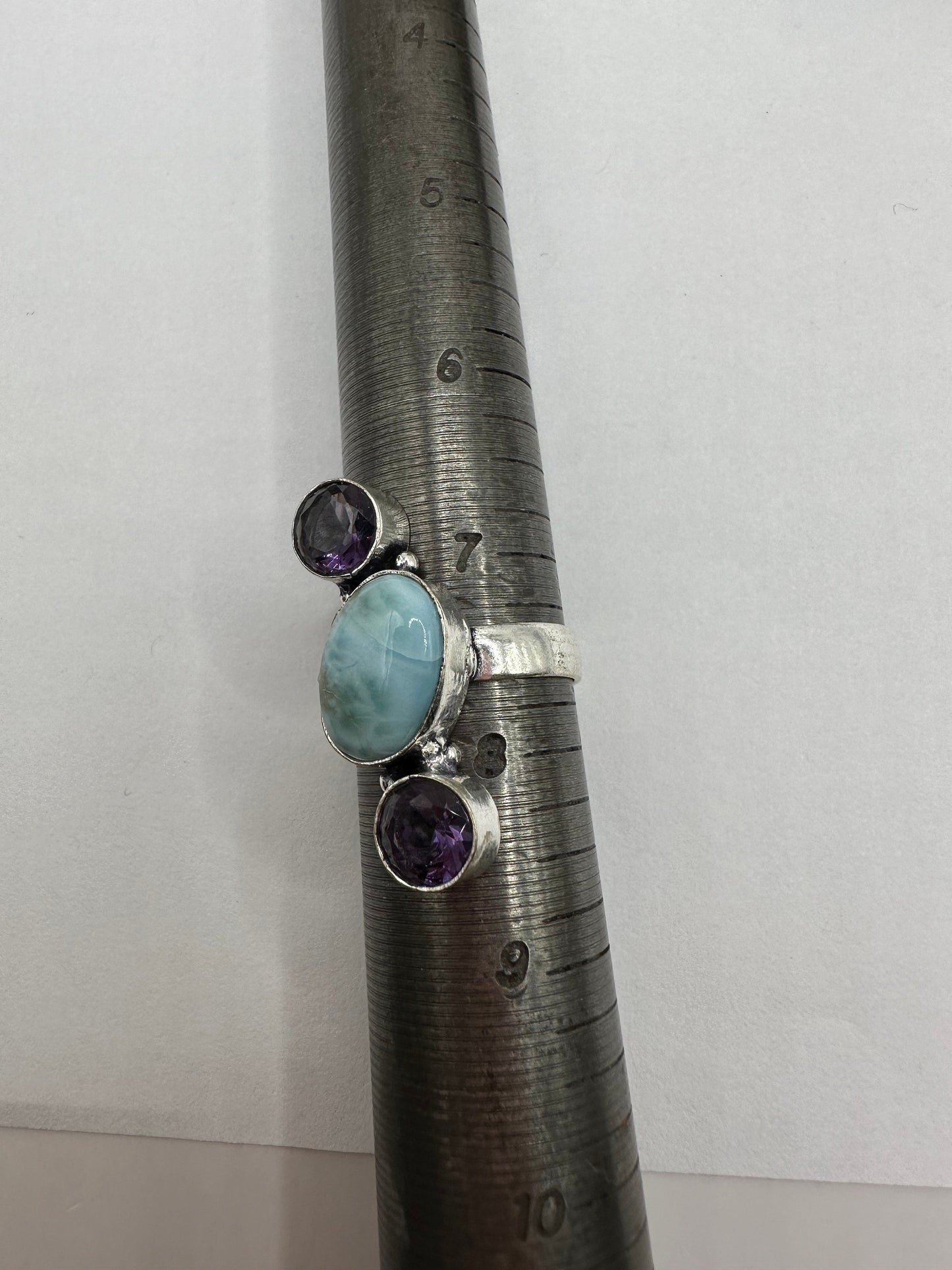 Vintage Blue Genuine Larimar Cocktail Ring